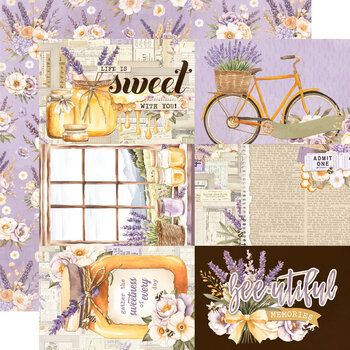 SIMPLE STORIES SIMPLE STORIES SIMPLE VINTAGE LAVENDER FIELDS 4x6 ELEMENTS 12x12 CARDSTOCK