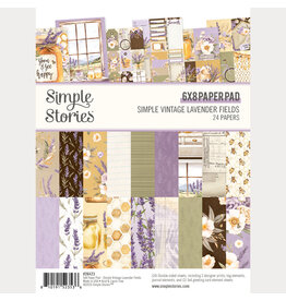 SIMPLE STORIES SIMPLE STORIES SIMPLE VINTAGE LAVENDER FIELDS 6x8 PAPER PAD 24 SHEETS