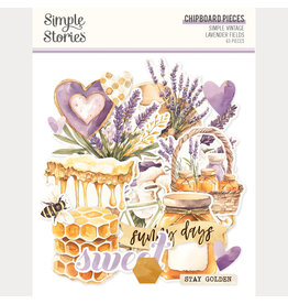 SIMPLE STORIES SIMPLE STORIES SIMPLE VINTAGE LAVENDER FIELDS CHIPBOARD PIECES 63/PK