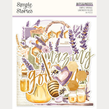 SIMPLE STORIES SIMPLE STORIES SIMPLE VINTAGE LAVENDER FIELDS BITS & PIECES 86/PK