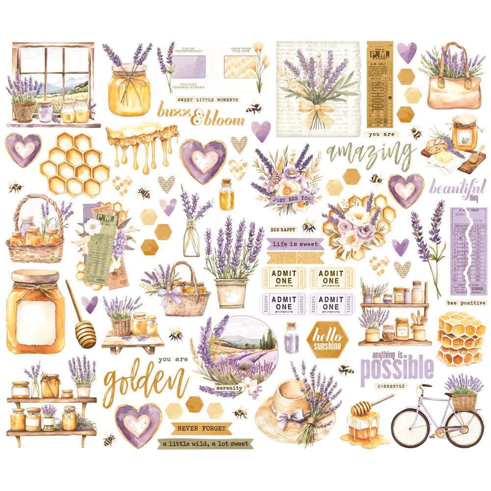 SIMPLE STORIES SIMPLE STORIES SIMPLE VINTAGE LAVENDER FIELDS BITS & PIECES 86/PK