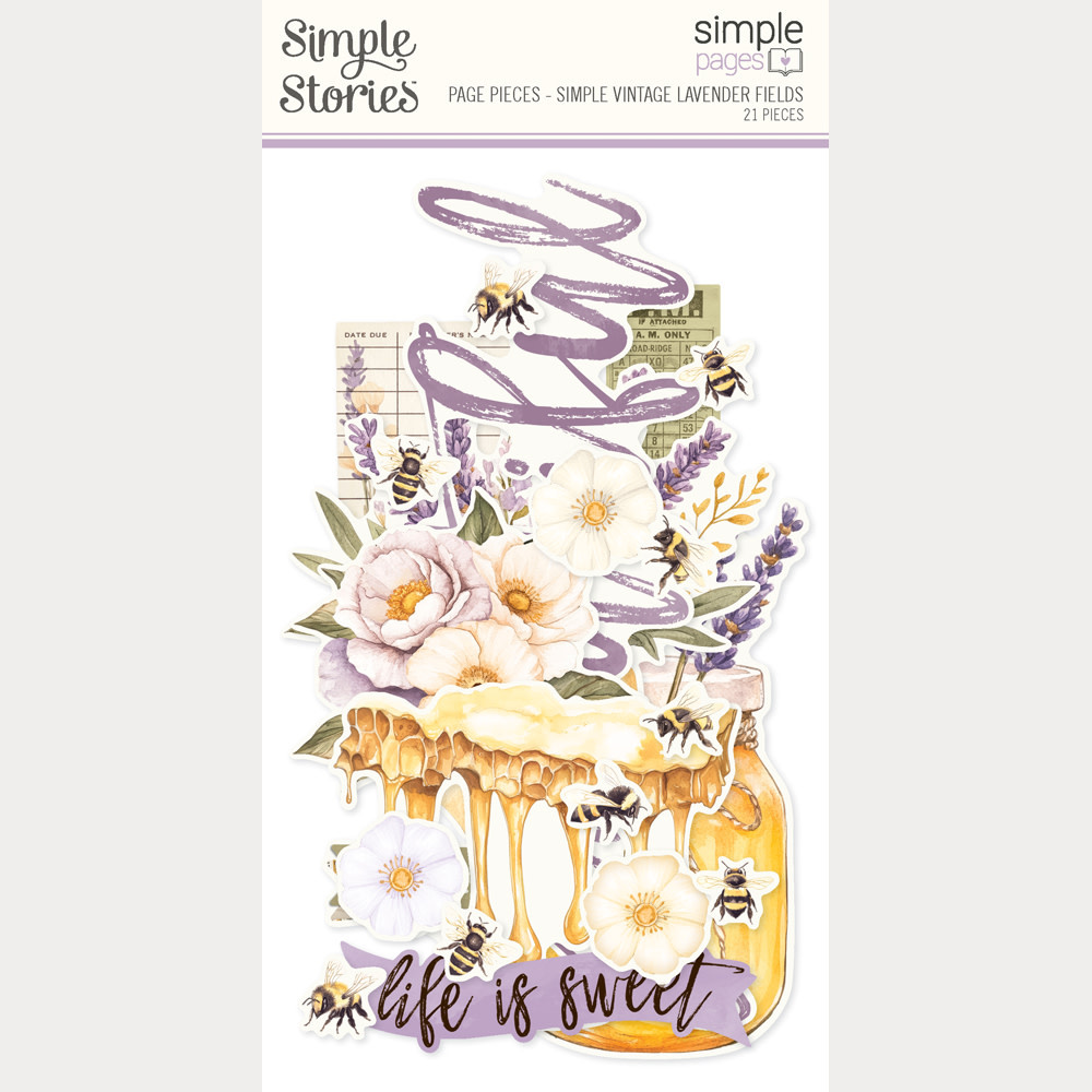 SIMPLE STORIES SIMPLE STORIES SIMPLE PAGES SIMPLE VINTAGE LAVENDER FIELDS PAGE PIECES 21/PK