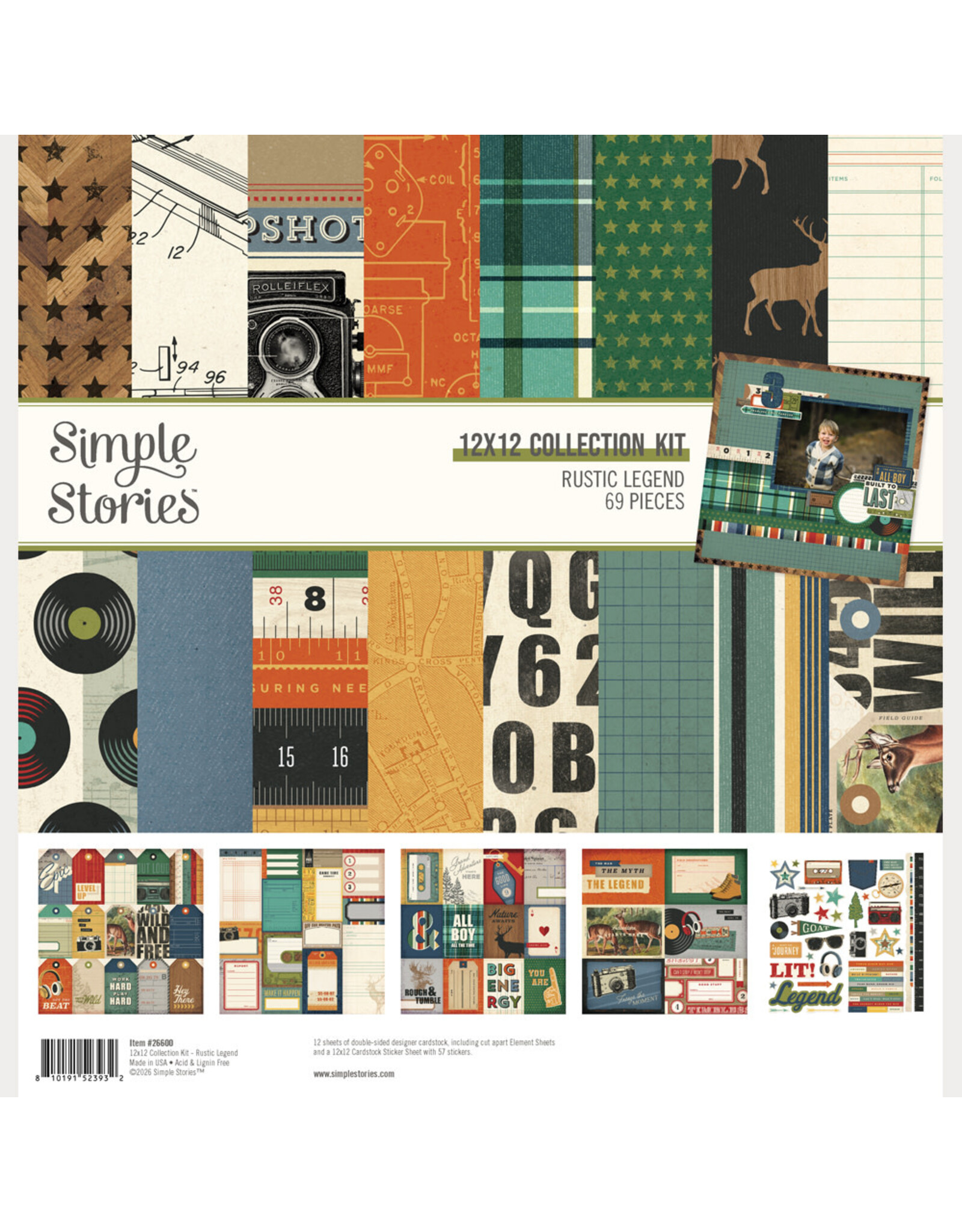 SIMPLE STORIES SIMPLE STORIES RUSTIC LEGEND 12x12 COLLECTION KIT