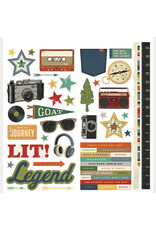 SIMPLE STORIES SIMPLE STORIES RUSTIC LEGEND 12x12 CARDSTOCK STICKERS ICONS