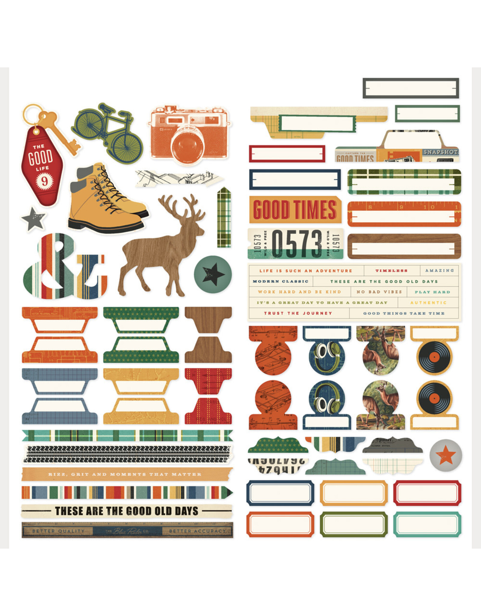 SIMPLE STORIES SIMPLE STORIES RUSTIC LEGEND 12x12 CARDSTOCK STICKERS BASICS