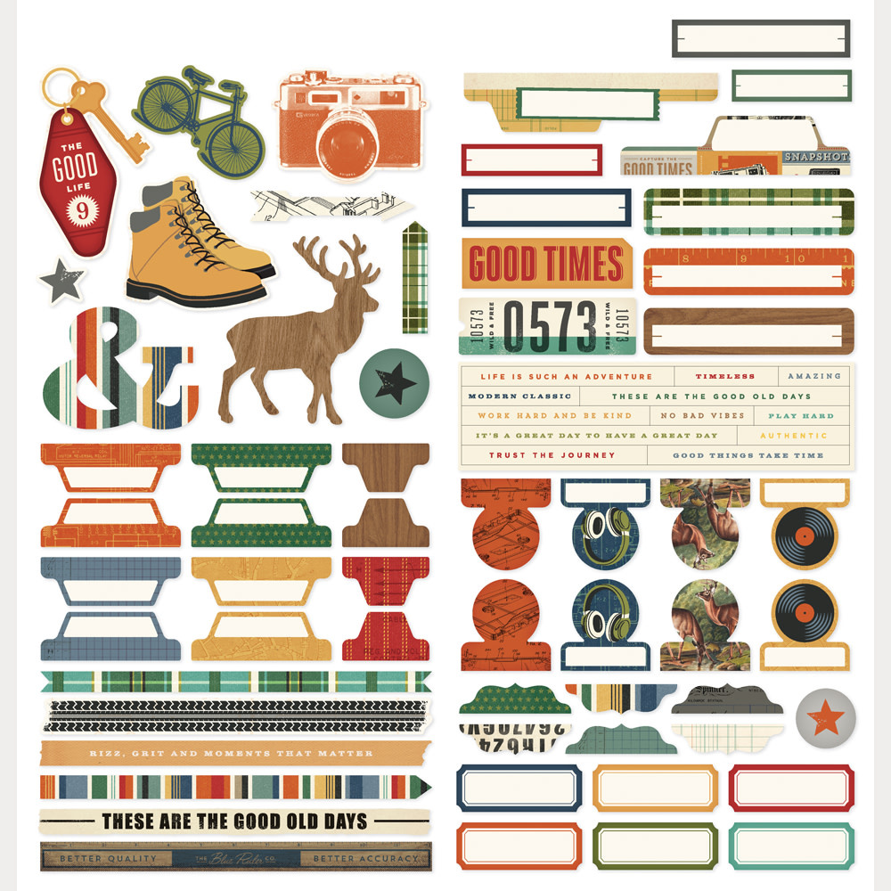 SIMPLE STORIES SIMPLE STORIES RUSTIC LEGEND 12x12 CARDSTOCK STICKERS BASICS