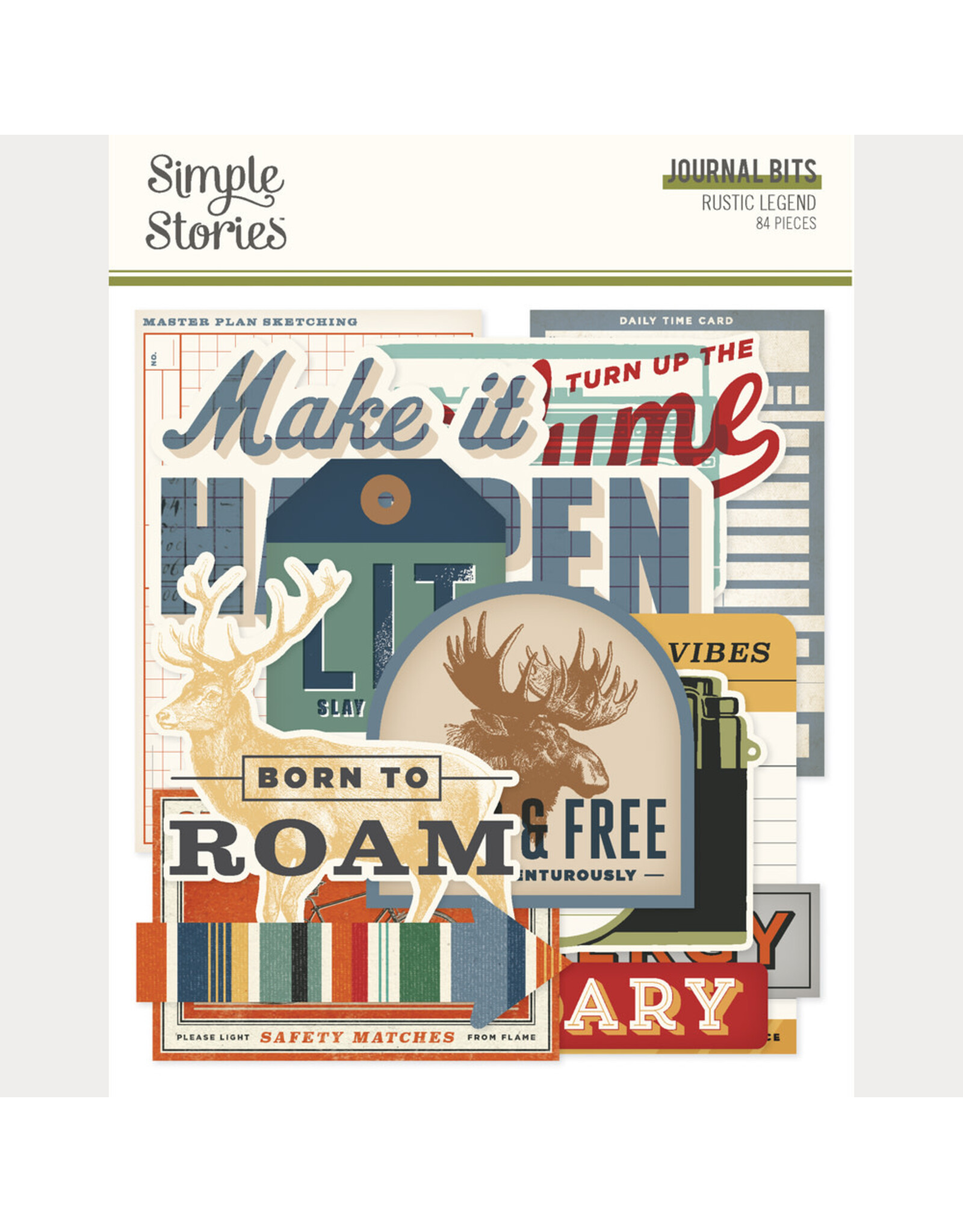 SIMPLE STORIES SIMPLE STORIES RUSTIC LEGEND JOURNAL BITS & PIECES 84/PK