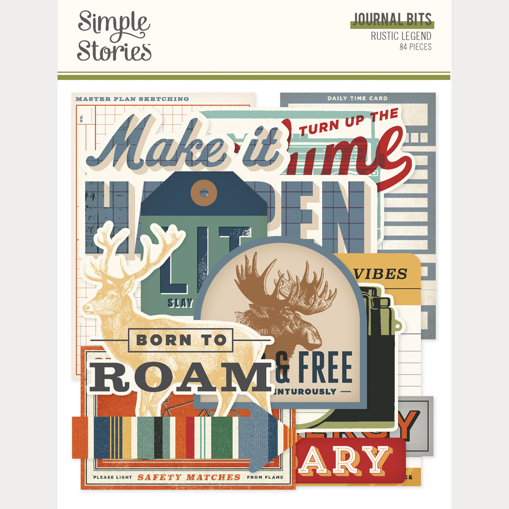 SIMPLE STORIES SIMPLE STORIES RUSTIC LEGEND JOURNAL BITS & PIECES 84/PK