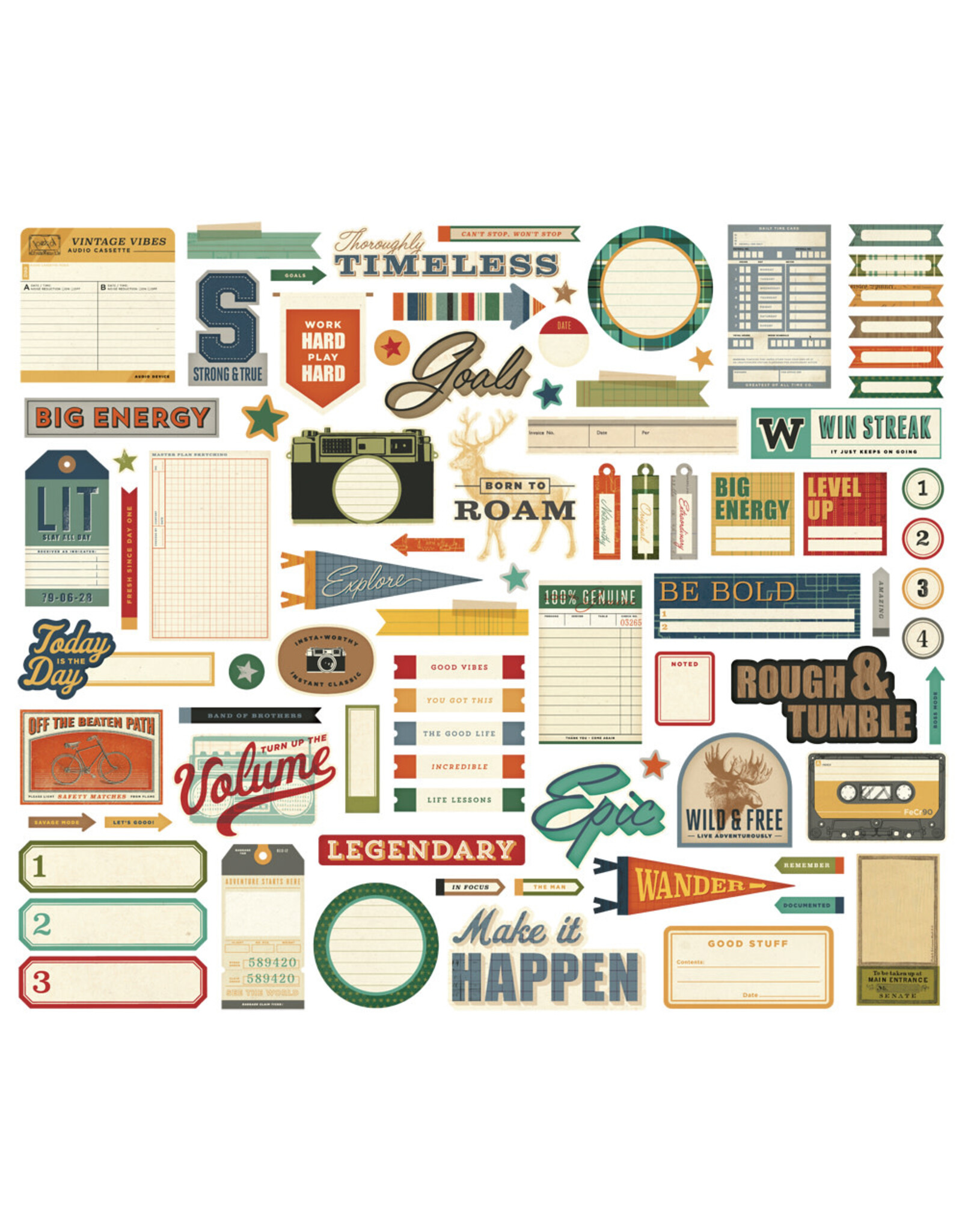 SIMPLE STORIES SIMPLE STORIES RUSTIC LEGEND JOURNAL BITS & PIECES 84/PK