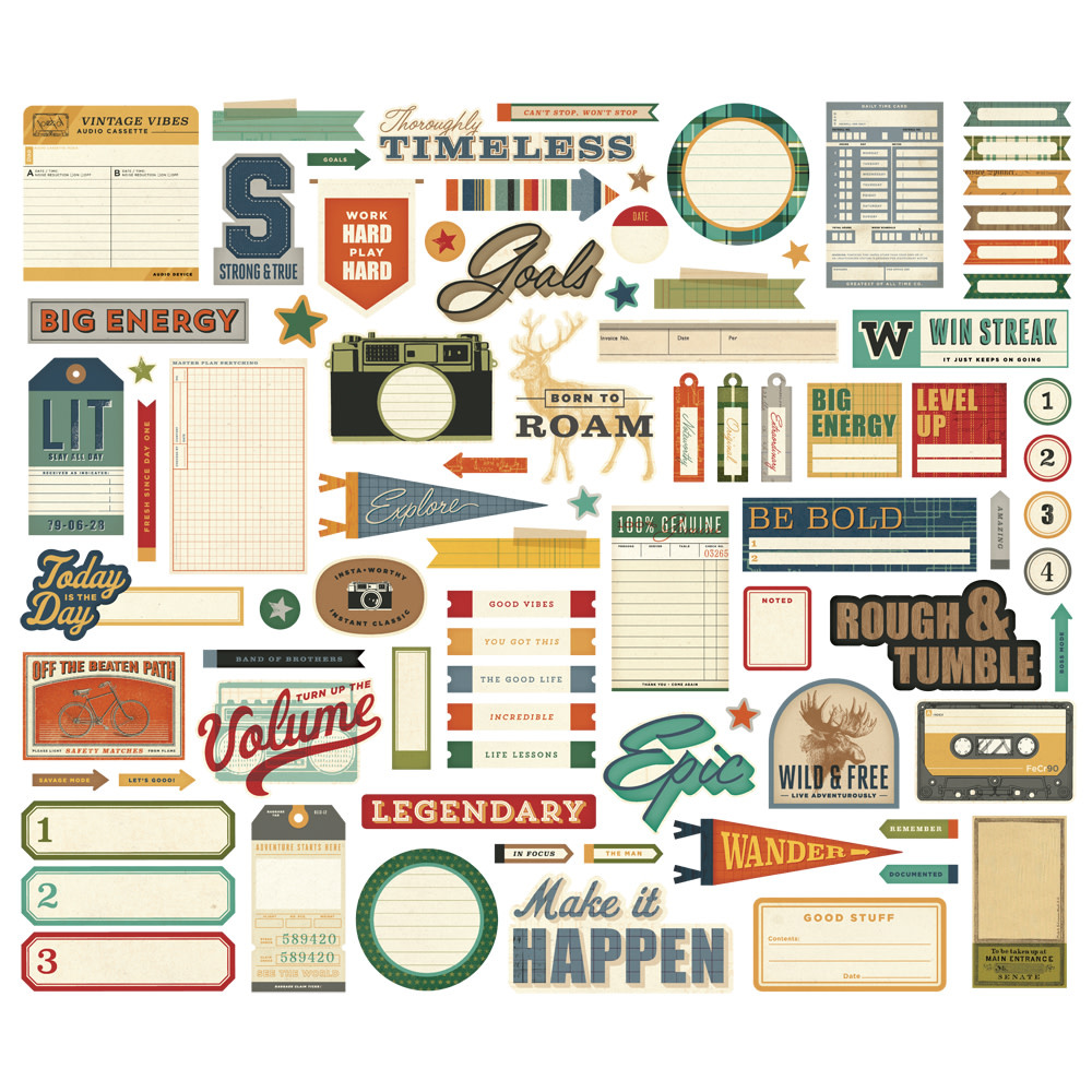 SIMPLE STORIES SIMPLE STORIES RUSTIC LEGEND JOURNAL BITS & PIECES 84/PK