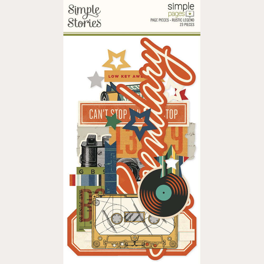 SIMPLE STORIES SIMPLE PAGES RUSTIC LEGEND PAGE PIECES 23/PK - Scrapbook ...