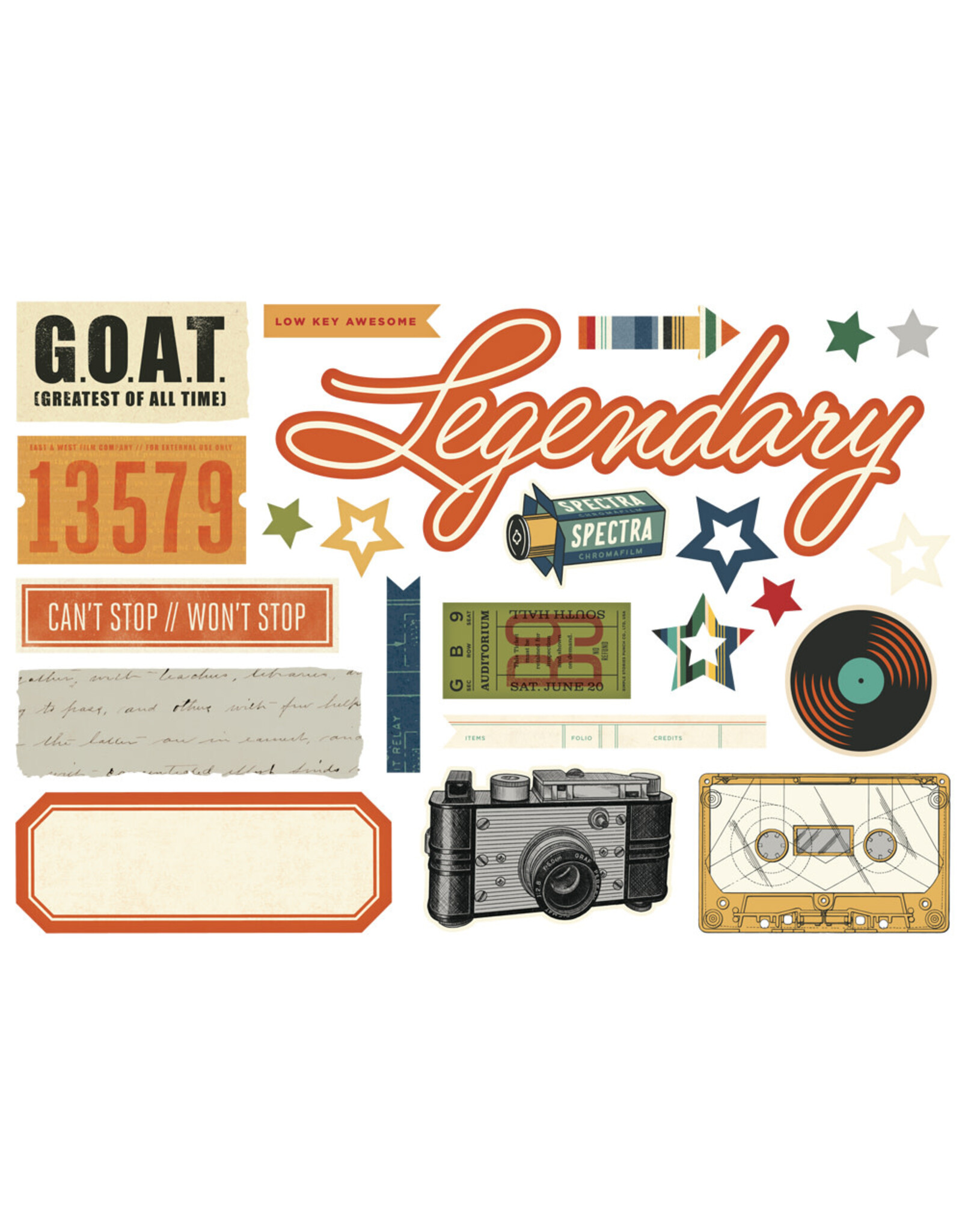 SIMPLE STORIES SIMPLE STORIES SIMPLE PAGES RUSTIC LEGEND PAGE PIECES 23/PK