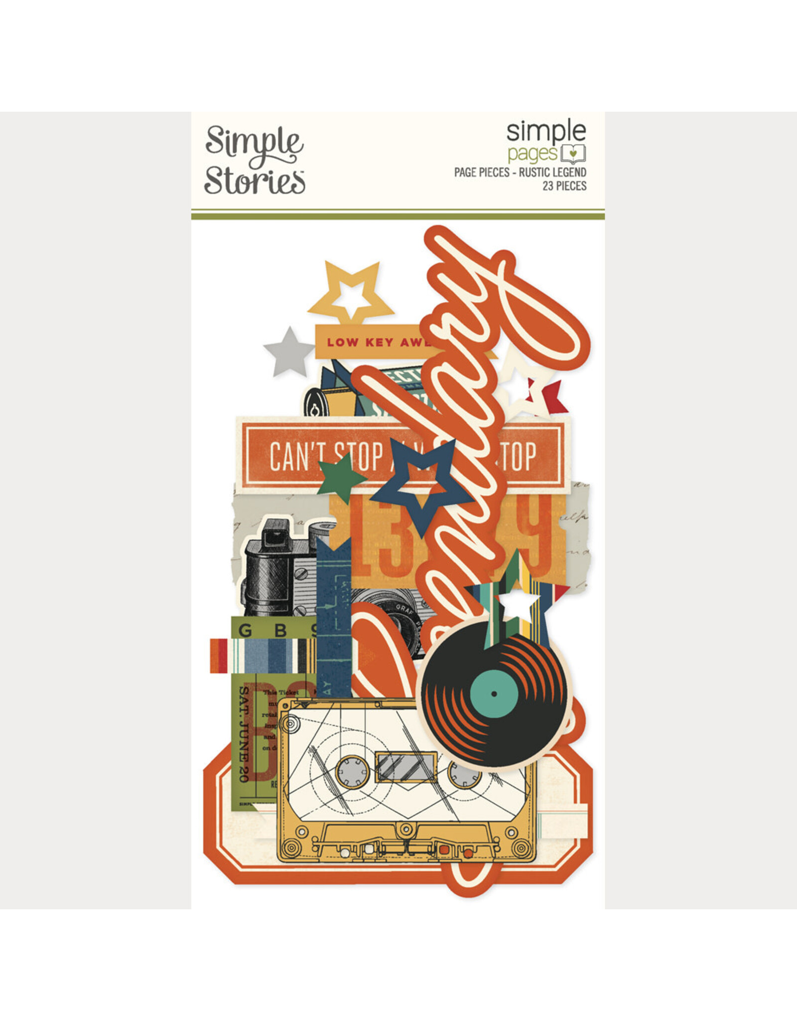 SIMPLE STORIES SIMPLE STORIES SIMPLE PAGES RUSTIC LEGEND PAGE PIECES 23/PK