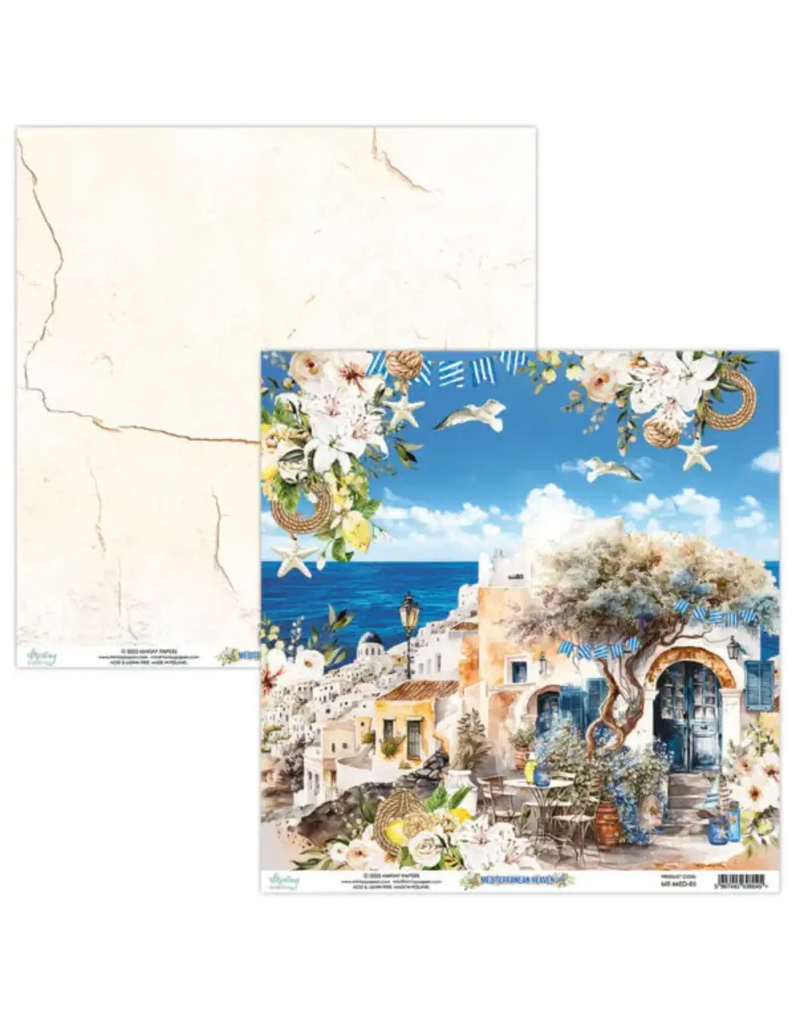 MINTAY MINTAY MEDITERRANEAN HEAVEN #01 12x12 CARDSTOCK