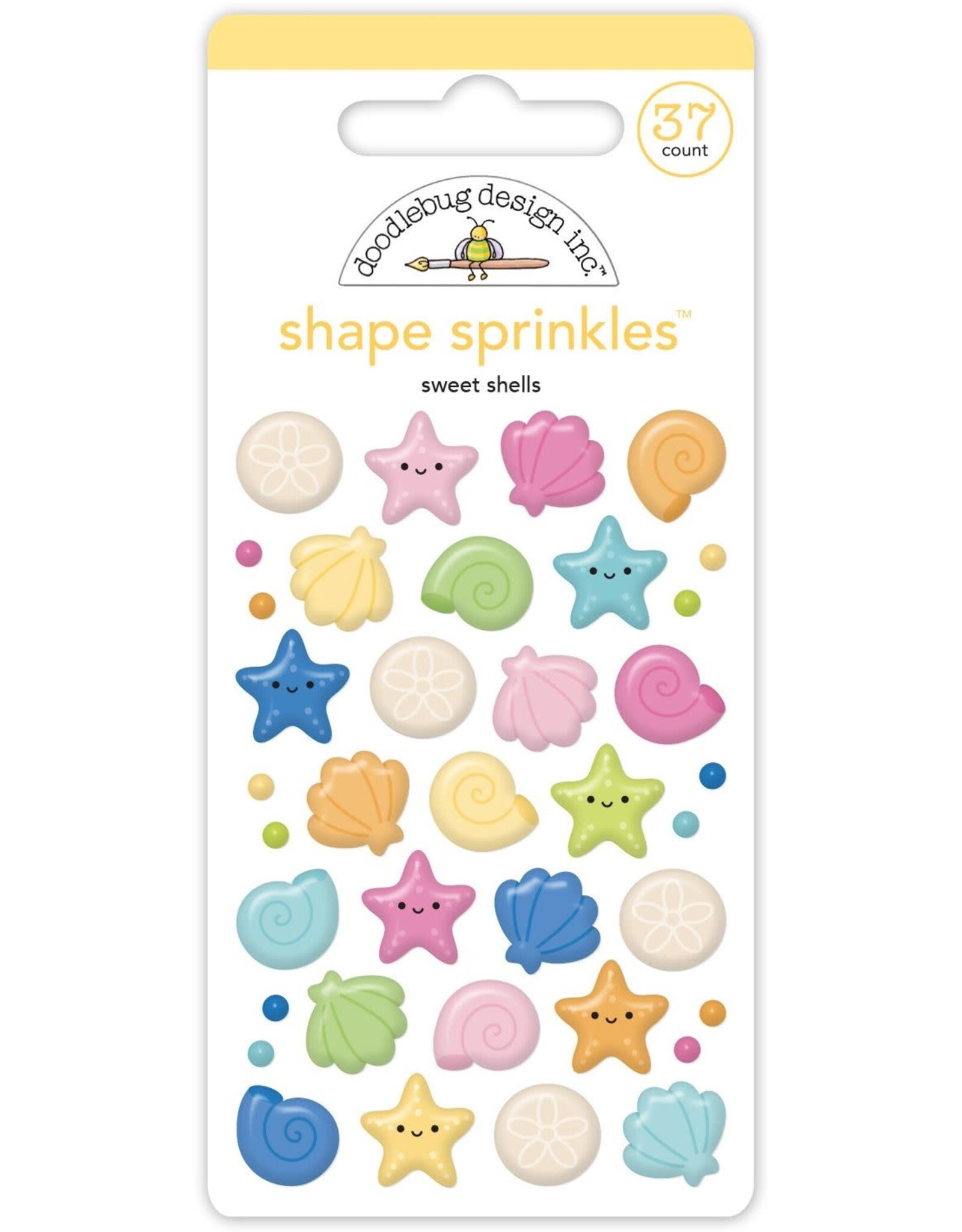 DOODLEBUG DESIGN DOODLEBUG SUMMER FUN SWEET SHELLS ENAMEL SHAPES