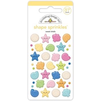 DOODLEBUG DESIGN DOODLEBUG SUMMER FUN SWEET SHELLS ENAMEL SHAPES
