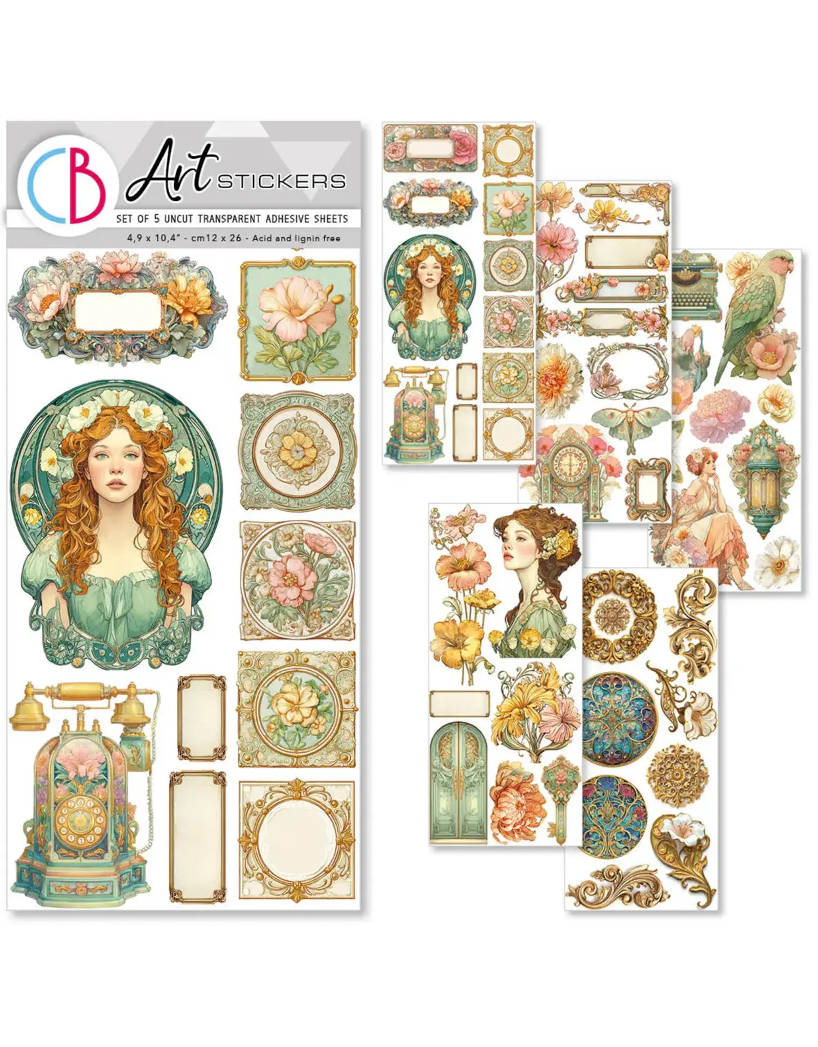 CIAO BELLA CIAO BELLA ARTEMIS TRANSPARENT ADHESIVE SHEETS 5/PK