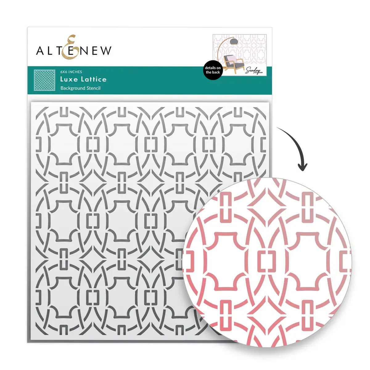 ALTENEW ALTENEW LUXE LATTICE 6x6 BACKGROUND STENCIL