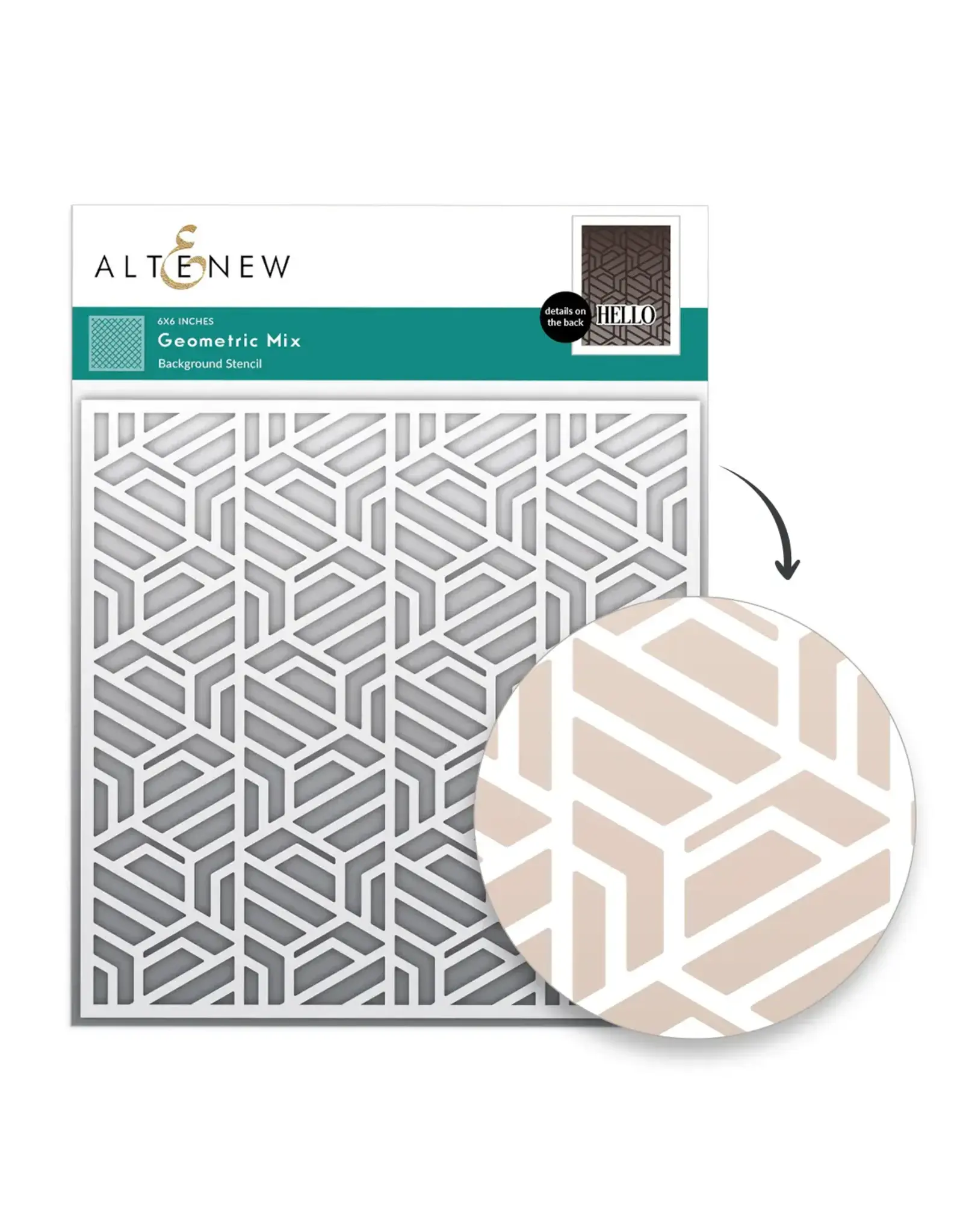 ALTENEW ALTENEW GEOMETRIC MIX 6x6 BACKGROUND STENCIL