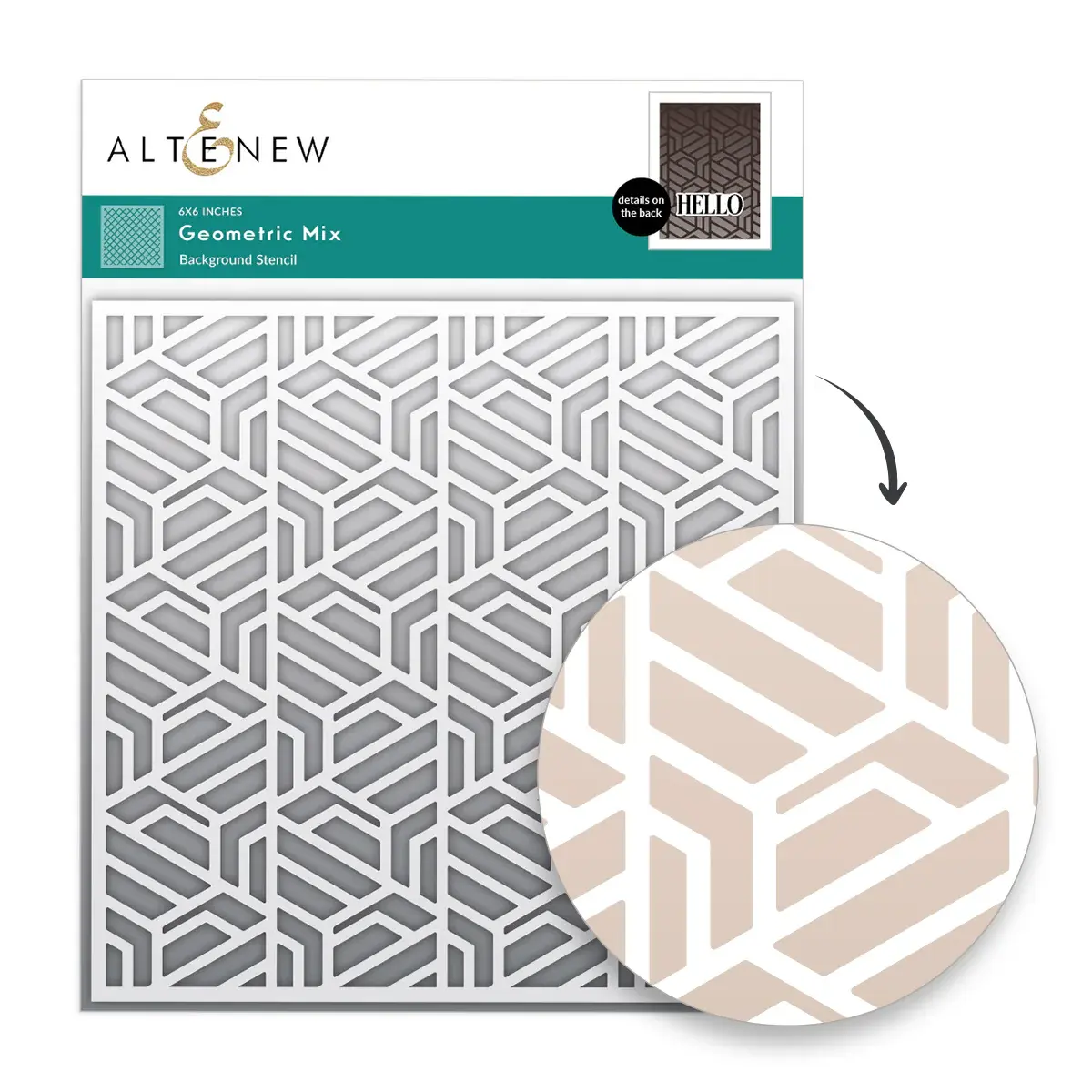 ALTENEW ALTENEW GEOMETRIC MIX 6x6 BACKGROUND STENCIL