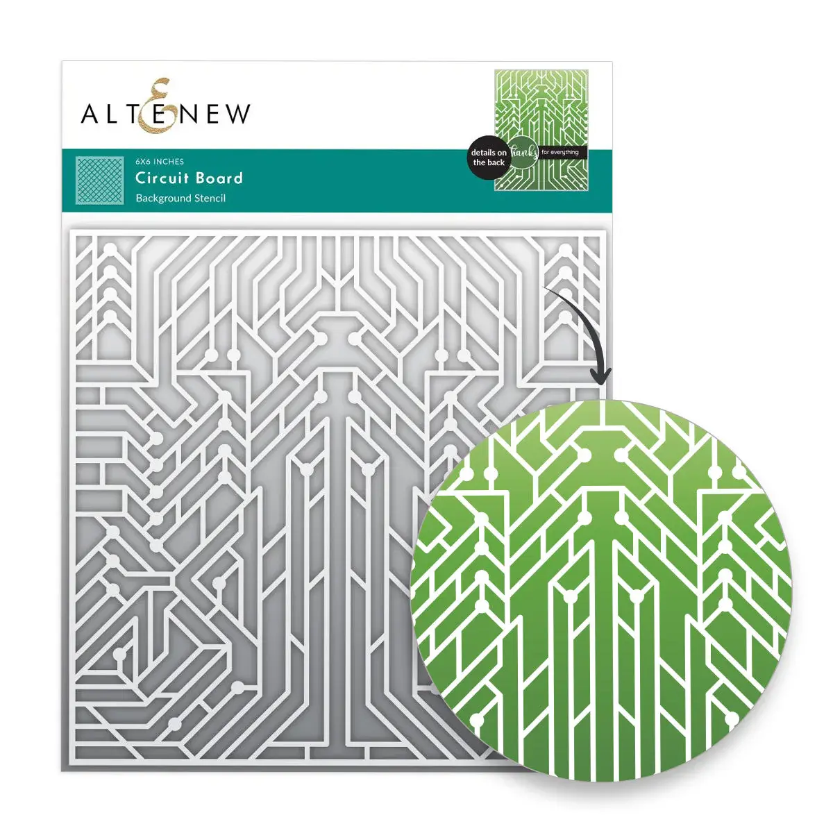 ALTENEW ALTENEW CIRCUIT BOARD 6x6 BACKGROUND STENCIL