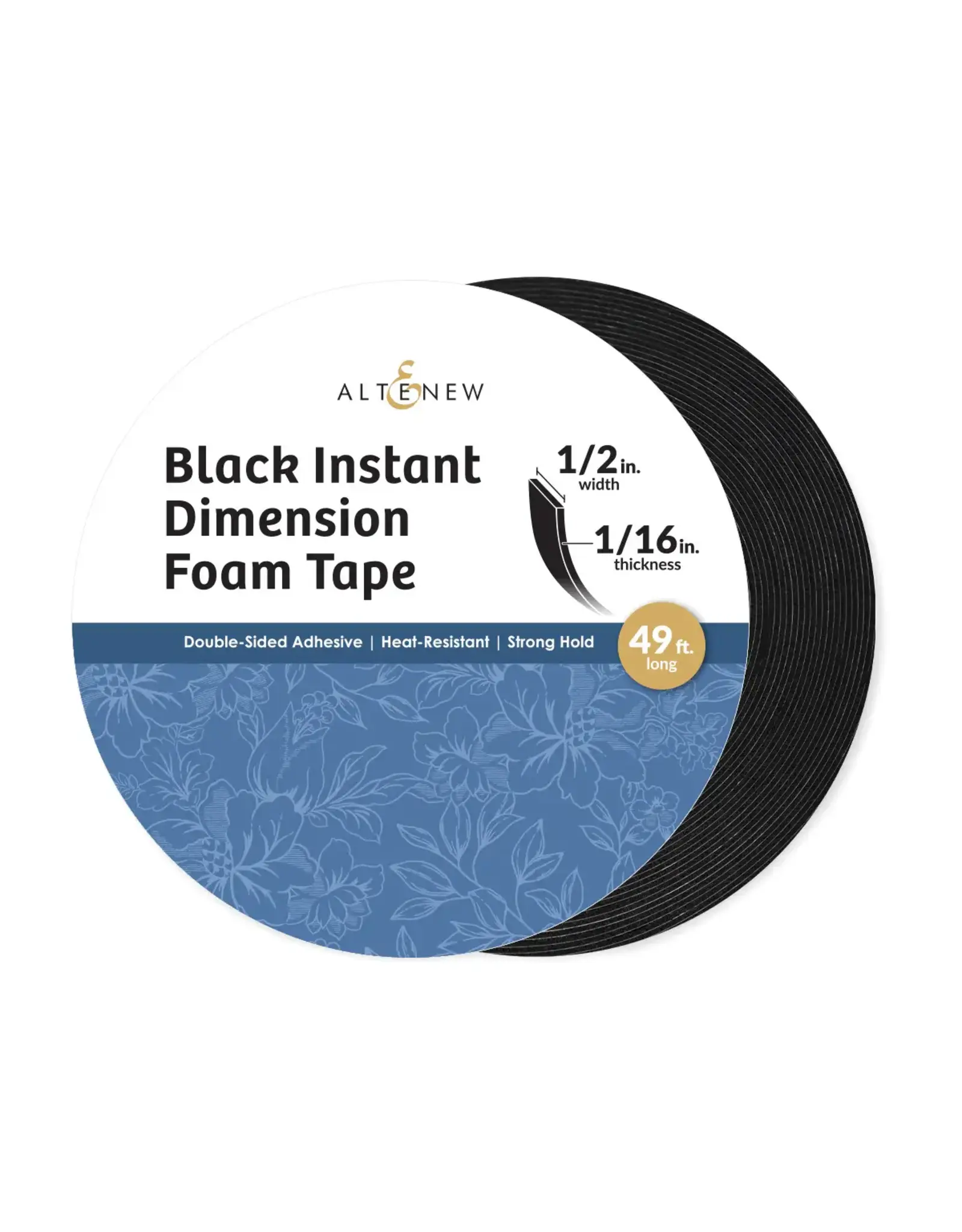ALTENEW ALTENEW BLACK INSTANT DIMENSION FOAM TAPE 1/16" x 1/2" x 15m