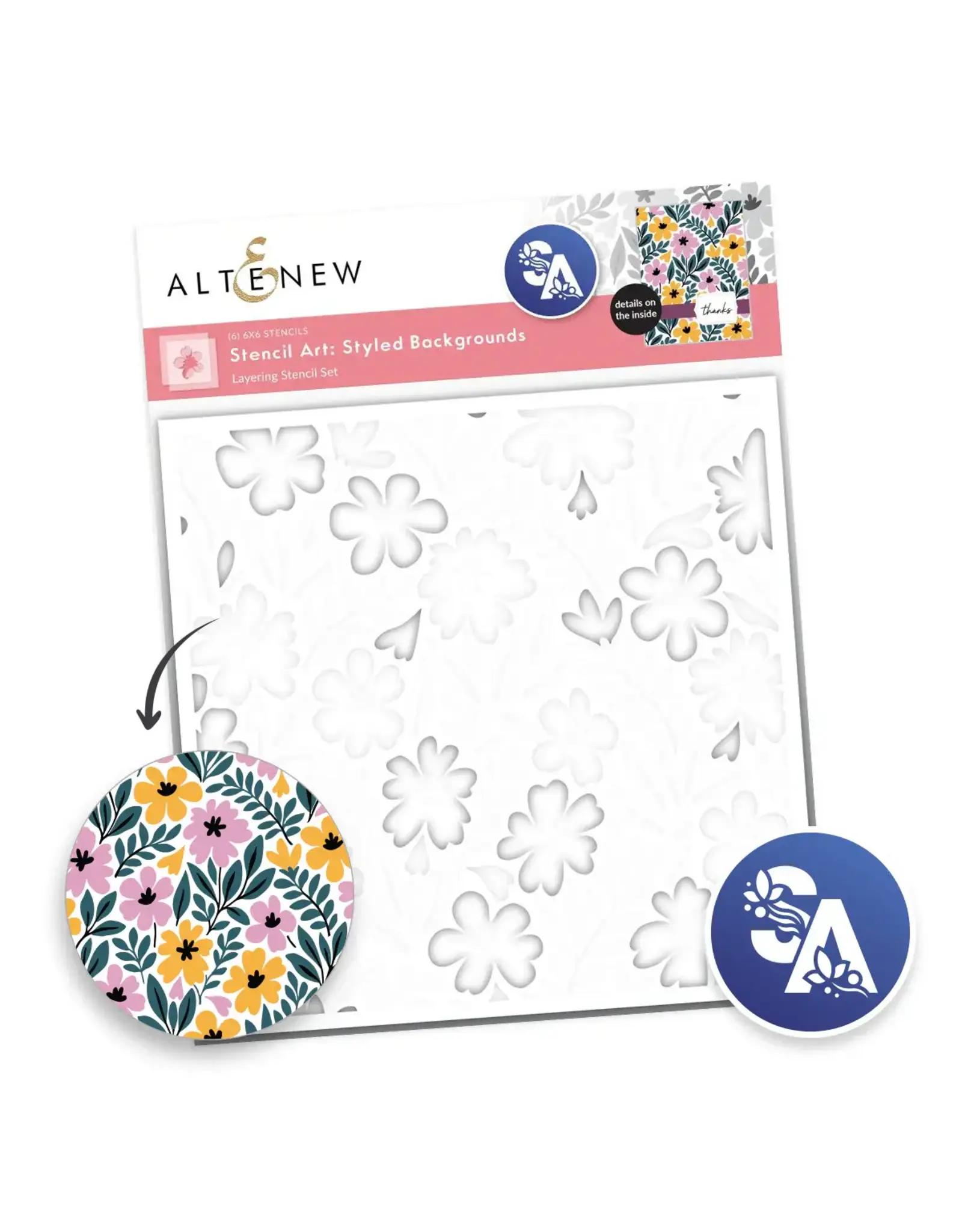 ALTENEW ALTENEW STENCIL ART: STYLED BACKGROUNDS LAYERING STENCIL SET 6/PK