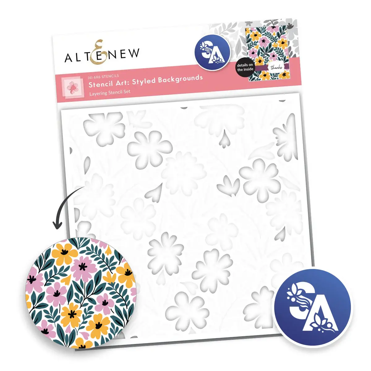 ALTENEW ALTENEW STENCIL ART: STYLED BACKGROUNDS LAYERING STENCIL SET 6/PK