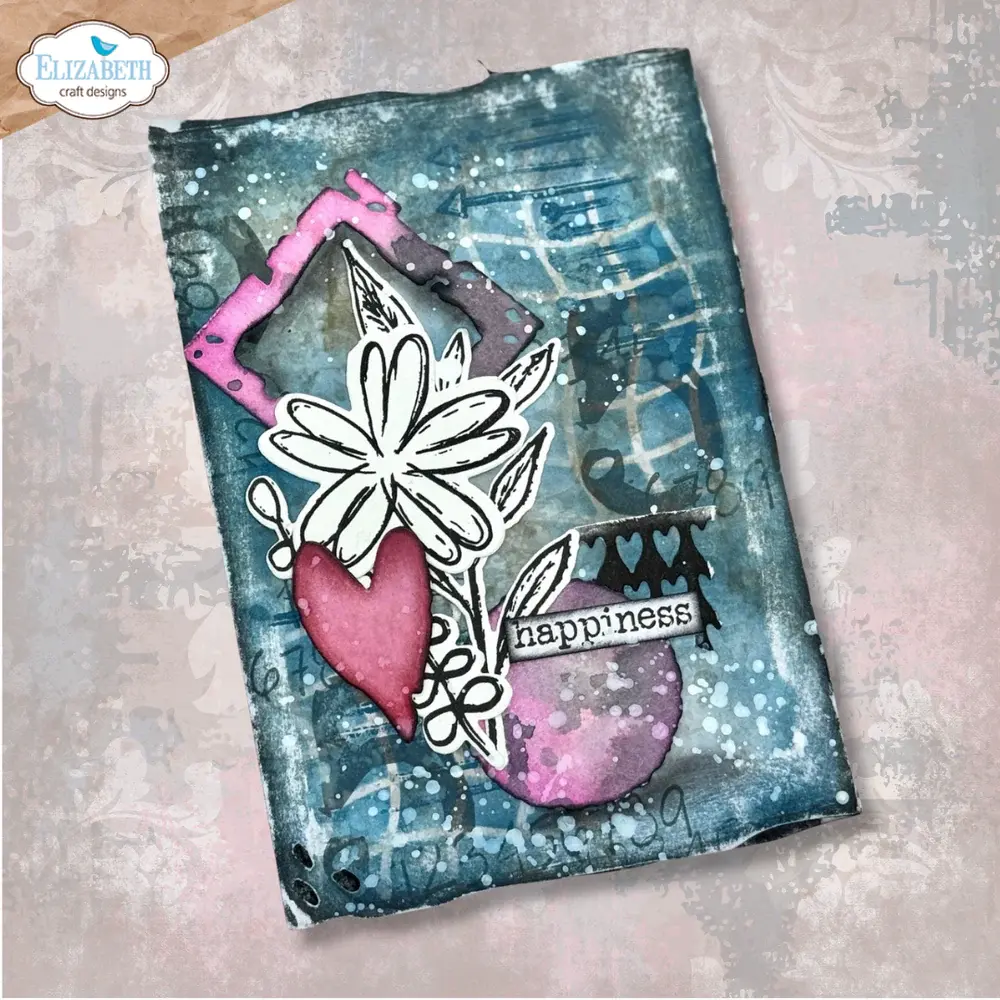 ELIZABETH CRAFT DESIGNS ELIZABETH CRAFT DESIGNS ART JOURNAL SPECIALS BY DEVID FLOWER SCRIBBLES CLEAR STAMP & DIE SET