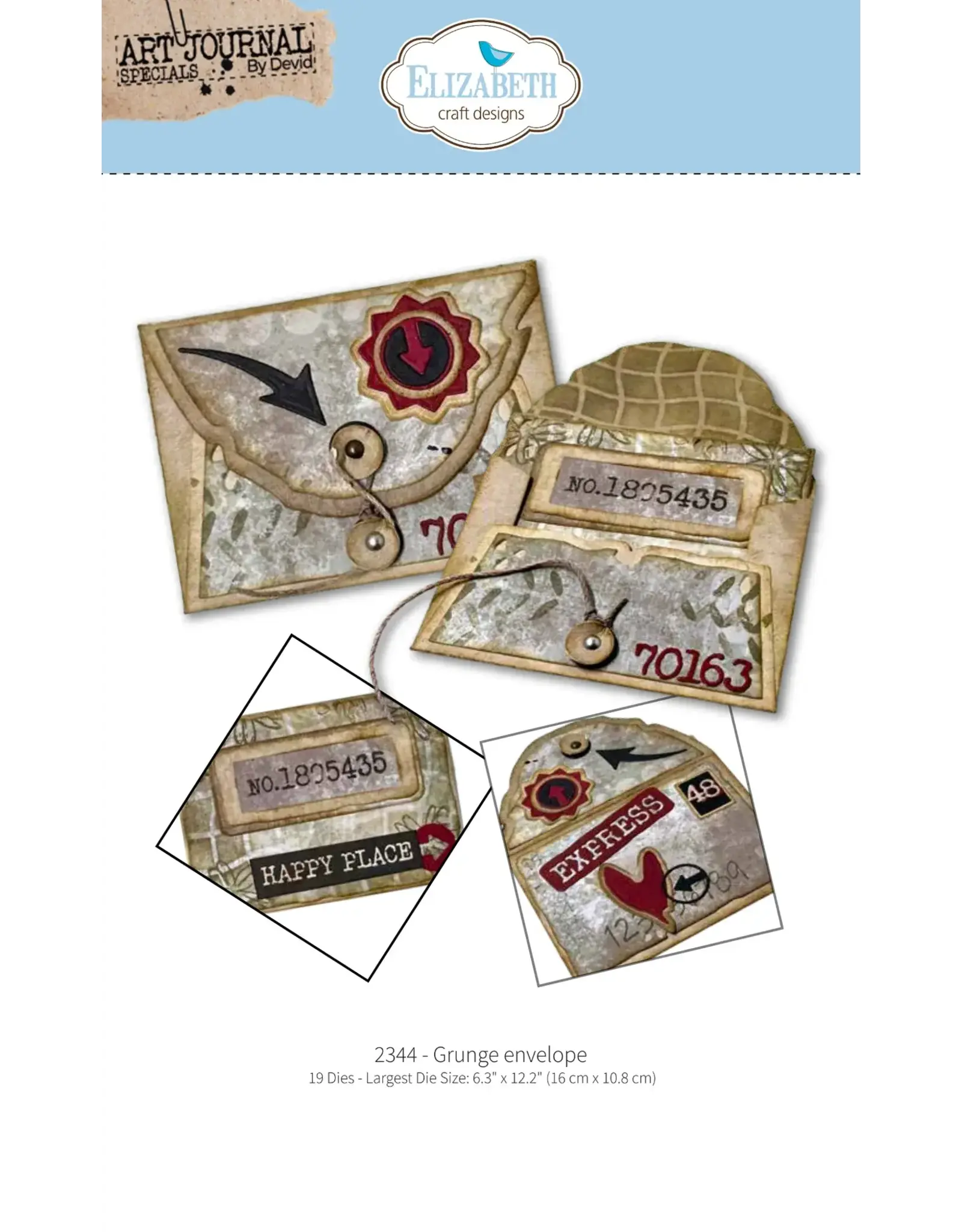 ELIZABETH CRAFT DESIGNS ELIZABETH CRAFT DESIGNS ART JOURNAL SPECIALS BY DEVID GRUNGE ENVELOPE DIE SET