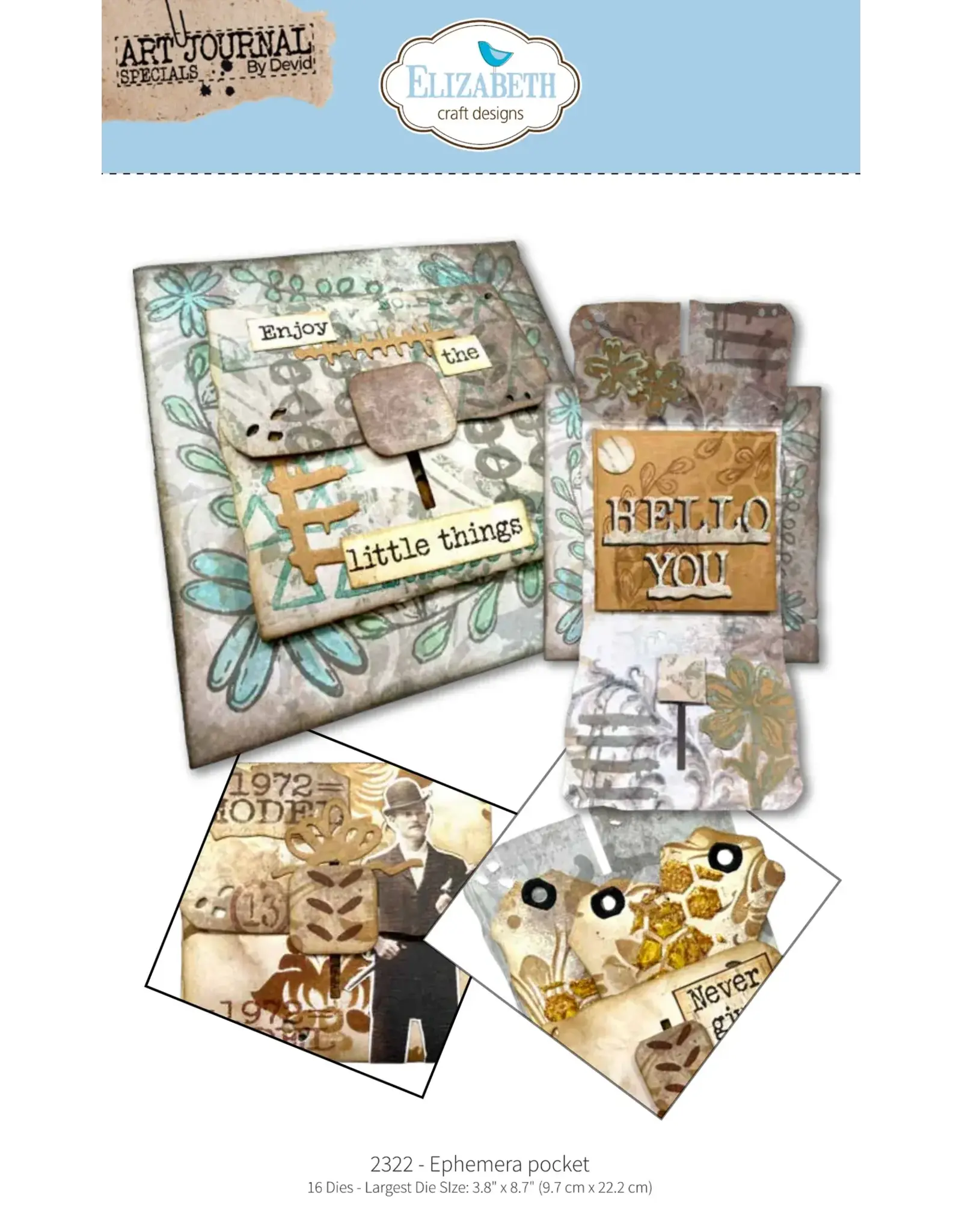 ELIZABETH CRAFT DESIGNS ELIZABETH CRAFT DESIGNS ART JOURNAL SPECIALS BY DEVID EPHEMERA POCKET DIE SET