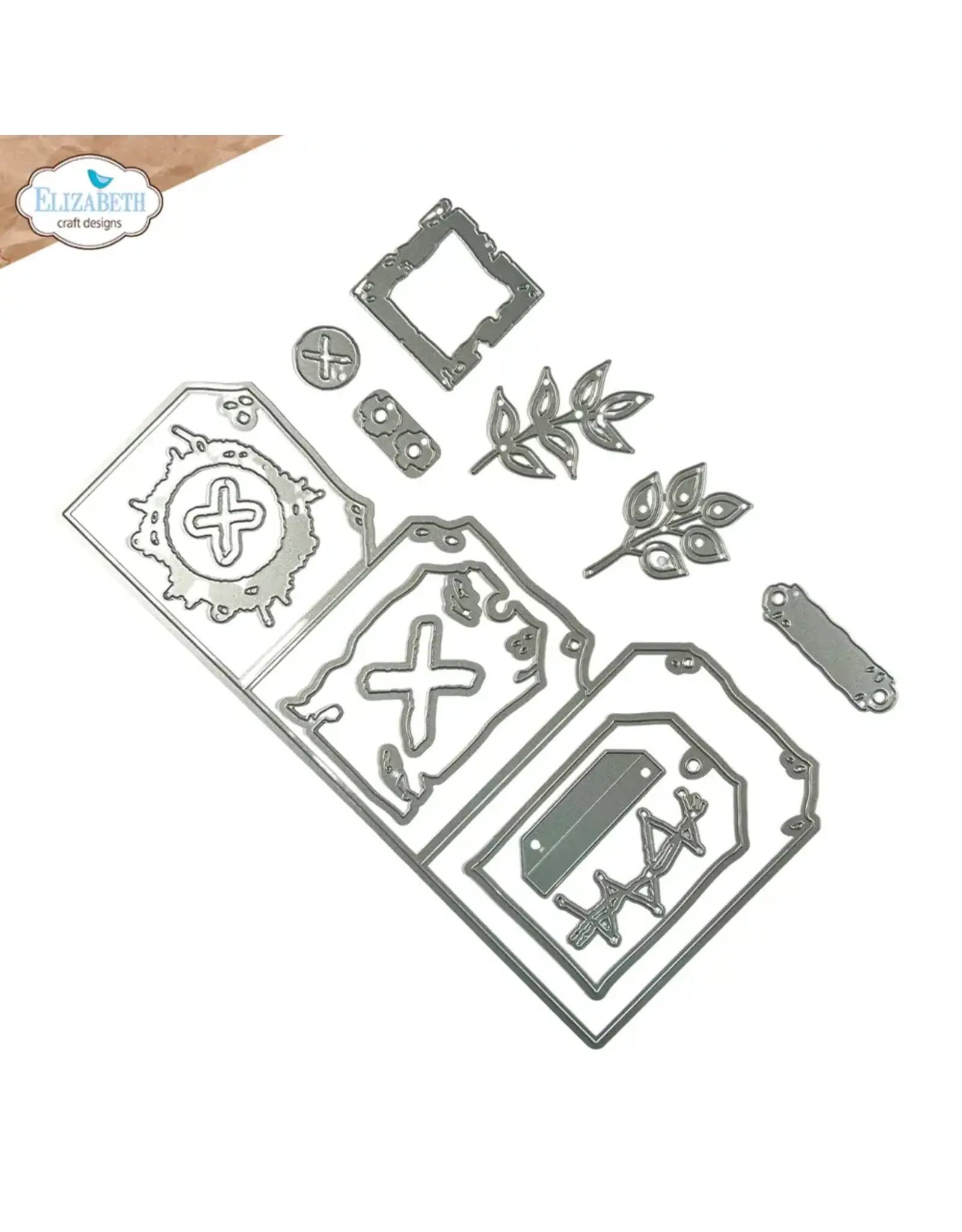 ELIZABETH CRAFT DESIGNS ELIZABETH CRAFT DESIGNS ART JOURNAL SPECIALS BY DEVID TAG FOLDING TRIO DIE SET