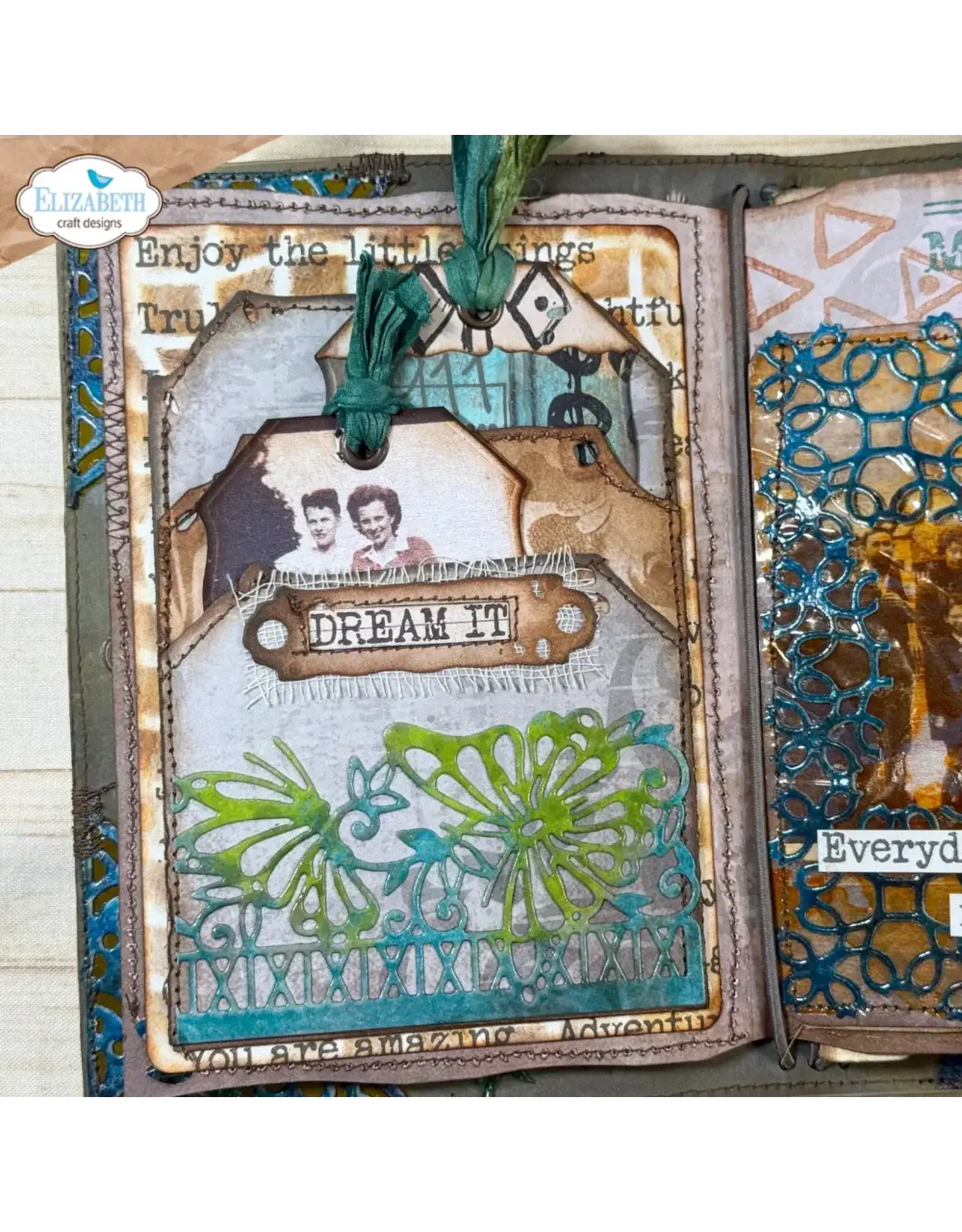 ELIZABETH CRAFT DESIGNS ELIZABETH CRAFT DESIGNS ART JOURNAL SPECIALS BY DEVID TAG FOLDING TRIO DIE SET