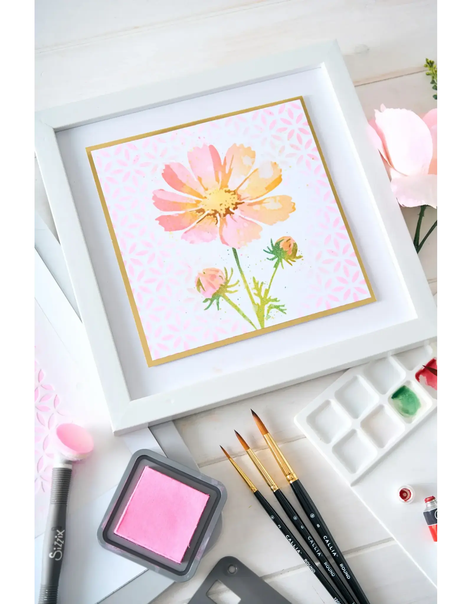 SIZZIX SIZZIX WILLOW WOLFE COSMO LAYERED STENCIL SET 4/PK