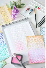 SIZZIX SIZZIX WILLOW WOLFE BACKGROUNDS LAYERED STENCIL SET 4/PK