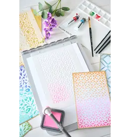 SIZZIX SIZZIX WILLOW WOLFE BACKGROUNDS LAYERED STENCIL SET 4/PK