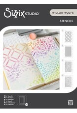 SIZZIX SIZZIX WILLOW WOLFE BACKGROUNDS LAYERED STENCIL SET 4/PK
