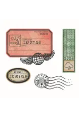 SIZZIX SIZZIX 49 AND MARKET GLOBETROTTER'S MARK FRAMELITS DIE AND CLEAR STAMP SET