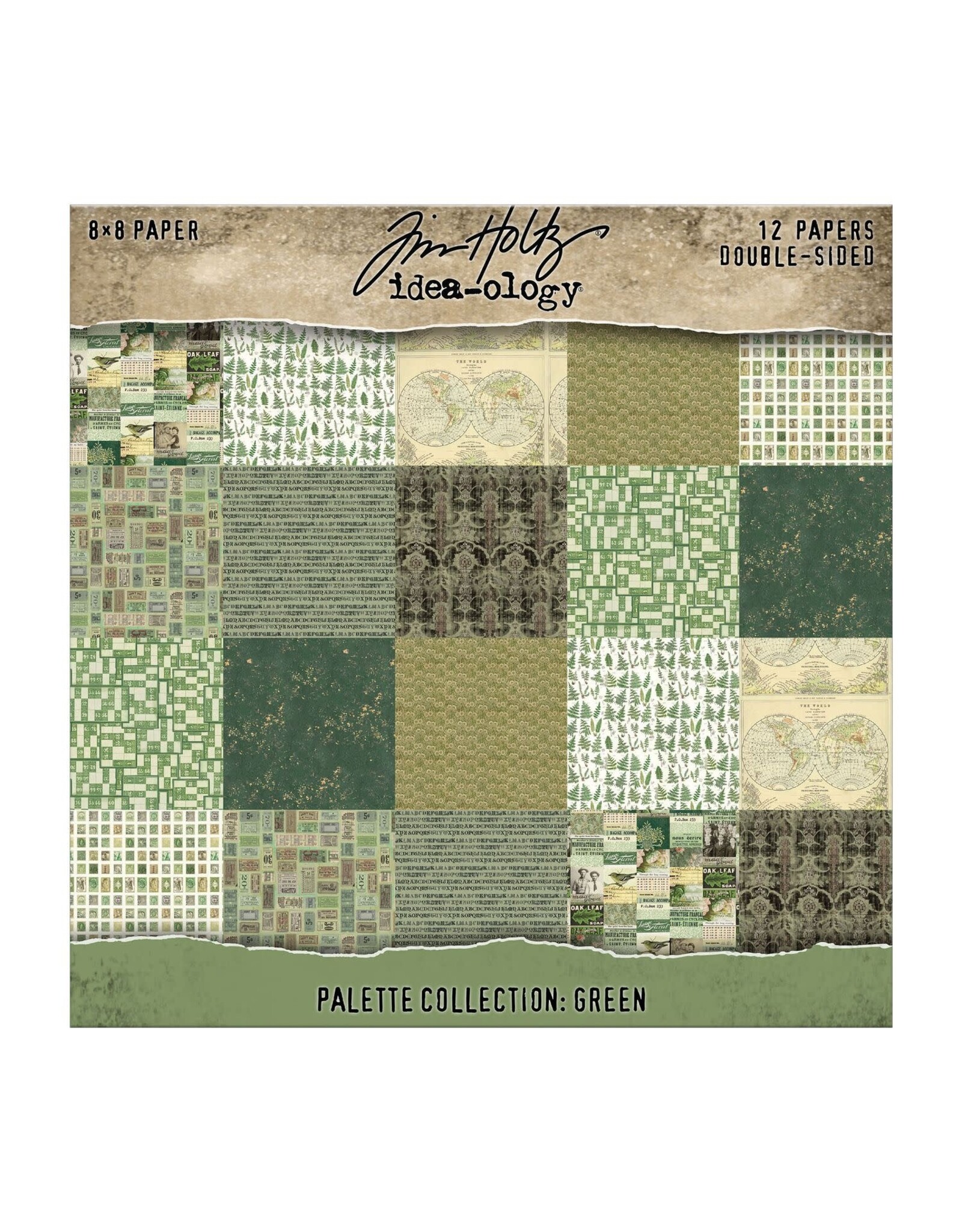 ADVANTUS TIM HOLTZ IDEA-OLOGY PALETTE COLLECTION GREEN 8x8 DOUBLE SIDED CARDSTOCK