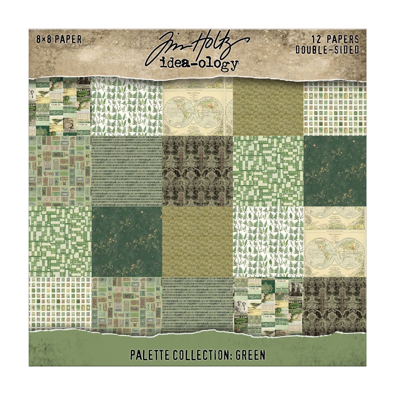 ADVANTUS TIM HOLTZ IDEA-OLOGY PALETTE COLLECTION GREEN 8x8 DOUBLE SIDED CARDSTOCK
