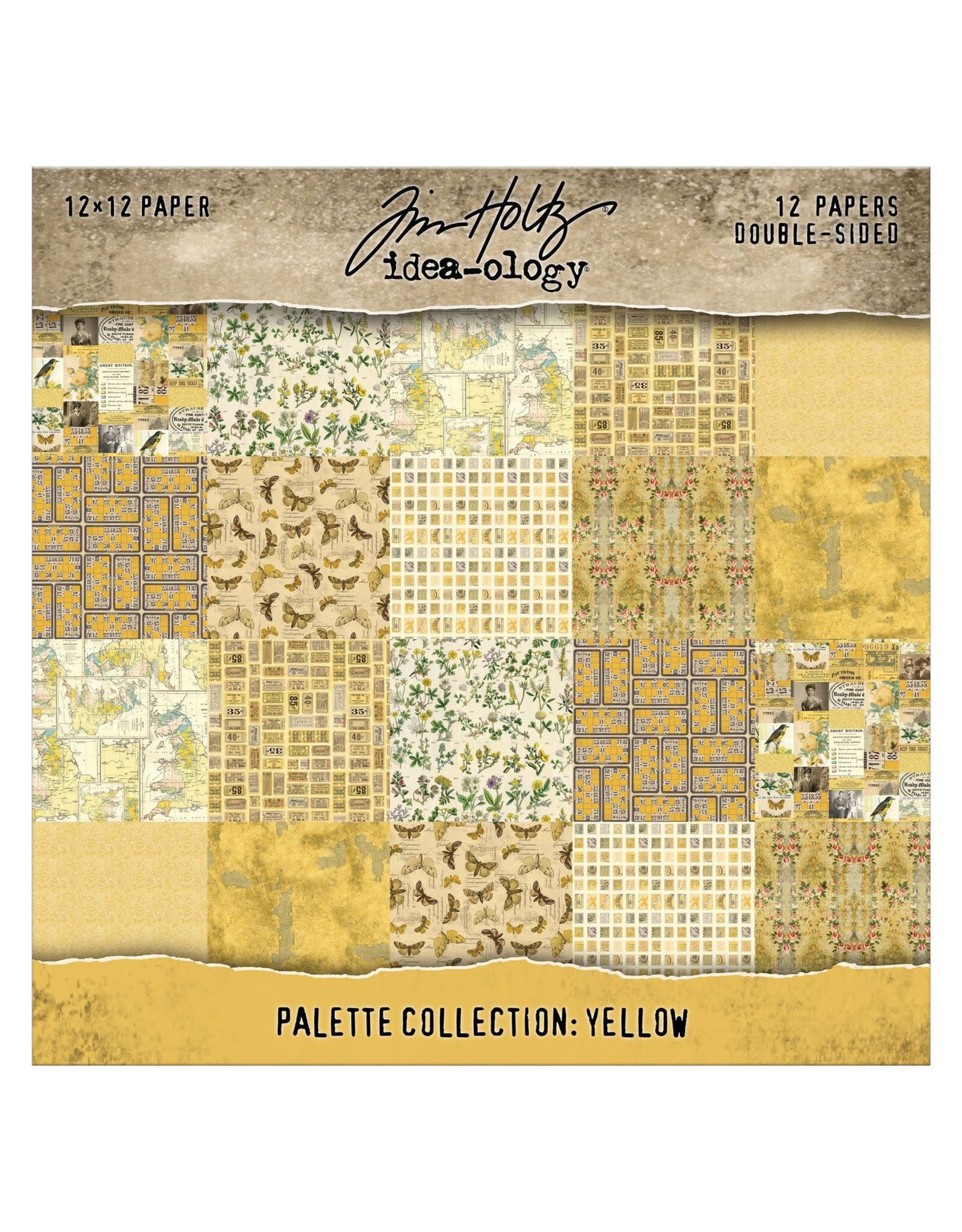 ADVANTUS TIM HOLTZ IDEA-OLOGY PALETTE COLLECTION YELLOW 12x12 DOUBLE SIDED CARDSTOCK