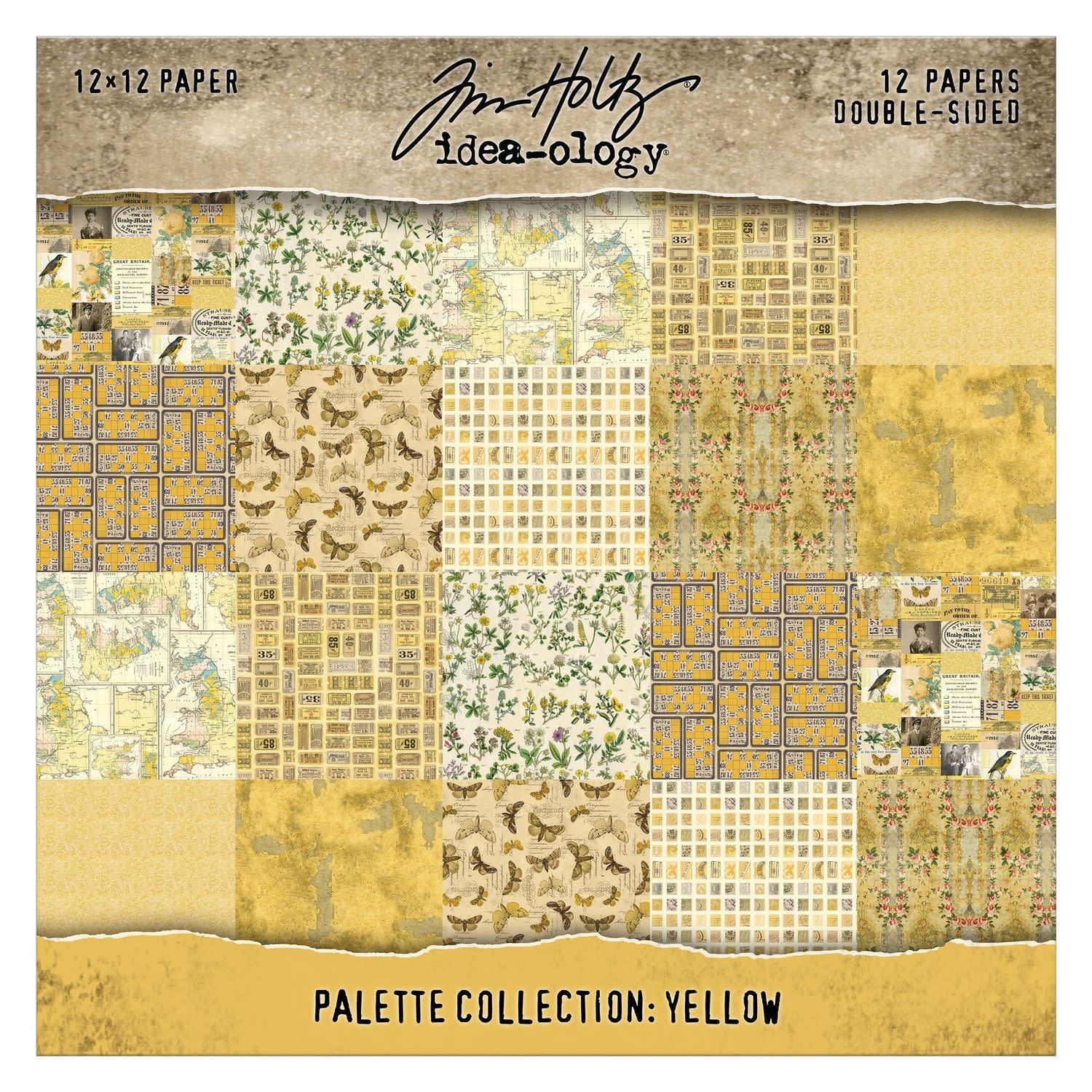 ADVANTUS TIM HOLTZ IDEA-OLOGY PALETTE COLLECTION YELLOW 12x12 DOUBLE SIDED CARDSTOCK