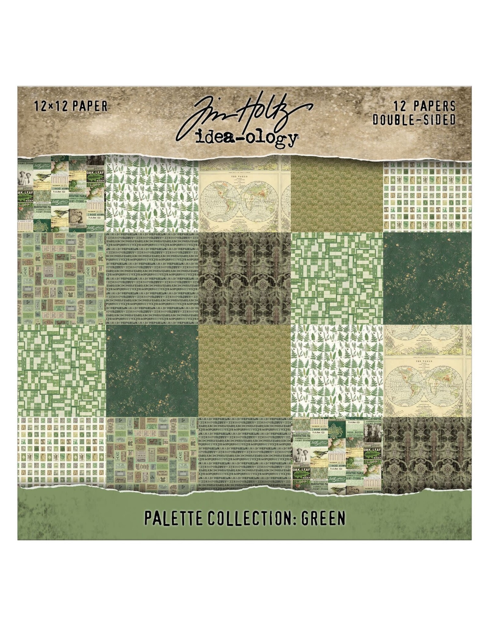 ADVANTUS TIM HOLTZ IDEA-OLOGY PALETTE COLLECTION GREEN 12x12 DOUBLE SIDED CARDSTOCK