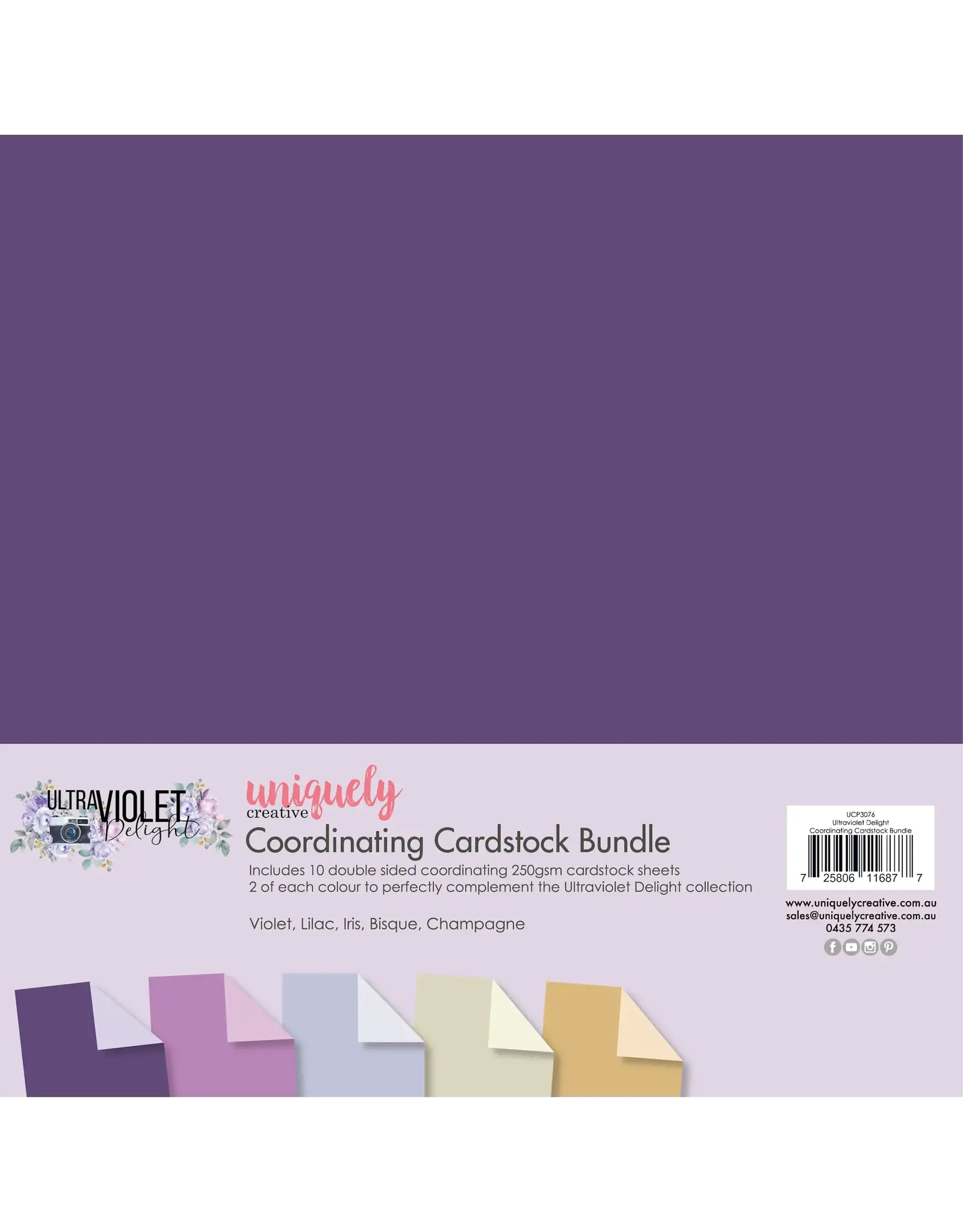 UNIQUELY CREATIVE UNIQUELY CREATIVE ULTRAVIOLET DELIGHT 12x12 CARDSTOCK BUNDLE