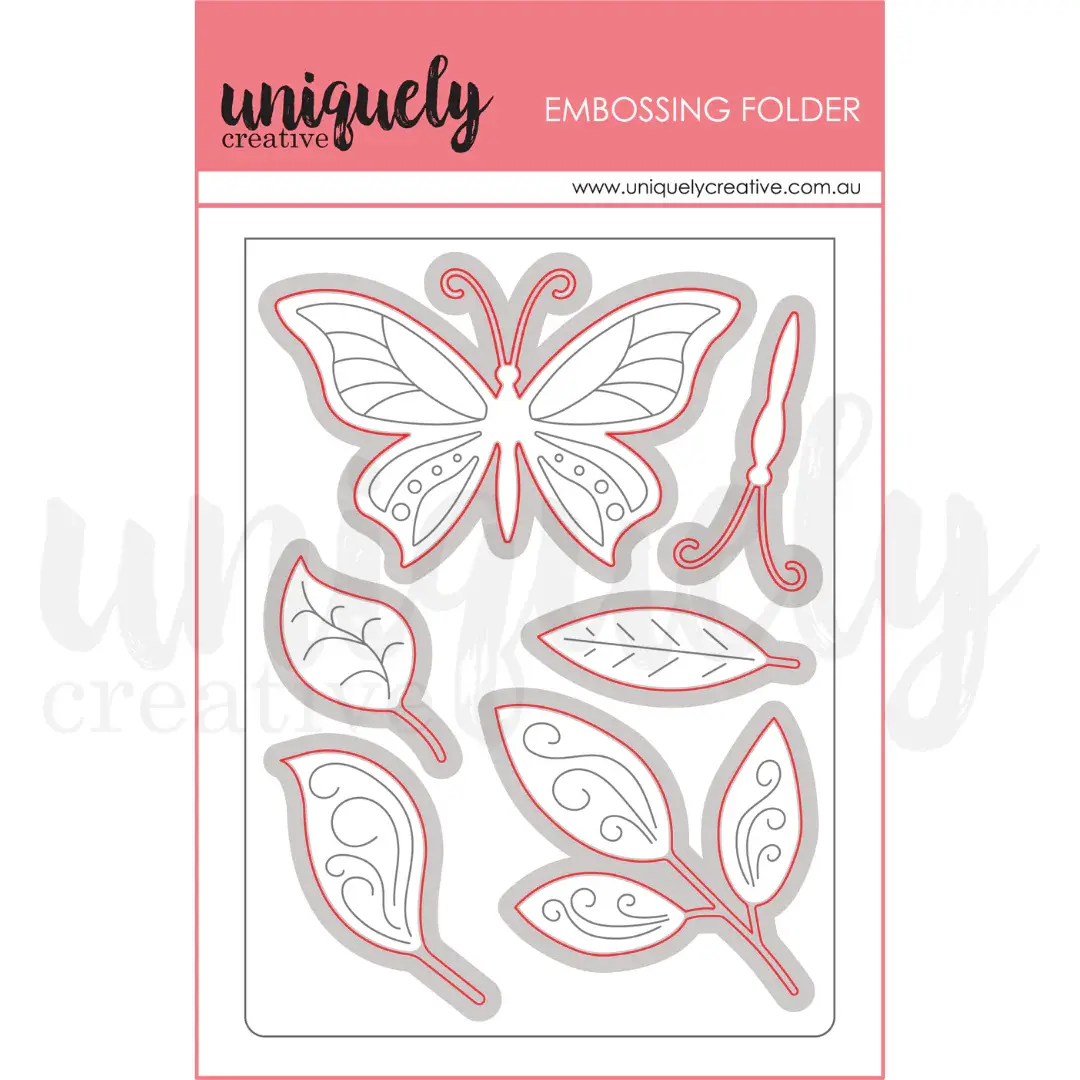UNIQUELY CREATIVE UNIQUELY CREATIVE BUTTERFLY BREEZE DIE & EMBOSSING FOLDER SET