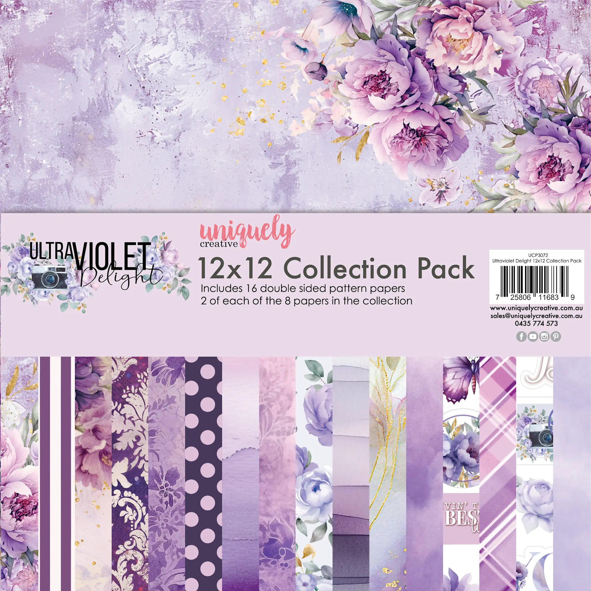 UNIQUELY CREATIVE UNIQUELY CREATIVE ULTRAVIOLET DELIGHT 12x12 COLLECTION PACK