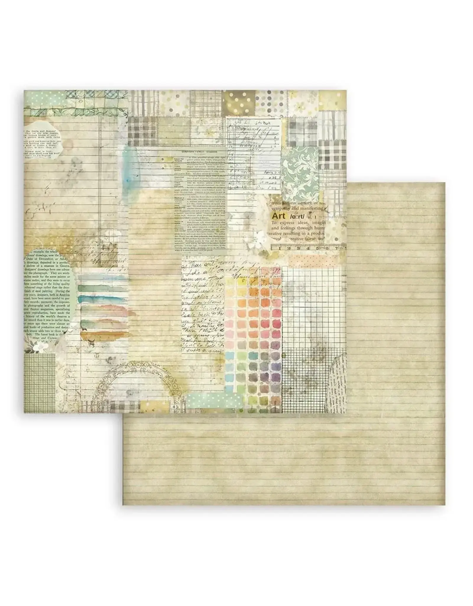 STAMPERIA STAMPERIA DAISY ART WATERCOLOR PATTERN 12x12 CARDSTOCK