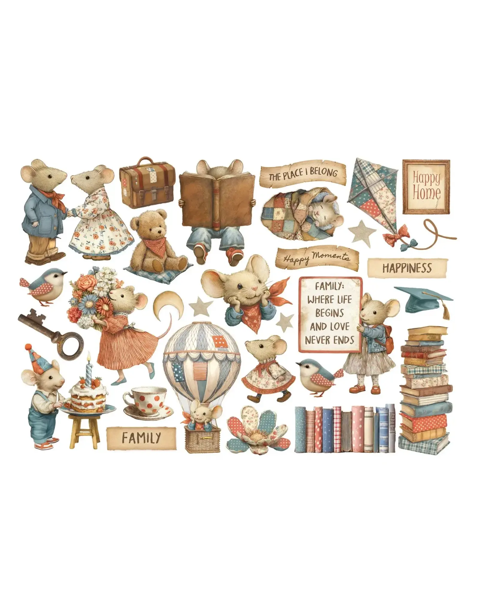 STAMPERIA STAMPERIA FAMILY EPHEMERA ADHESIVE PAPER CUT OUTS