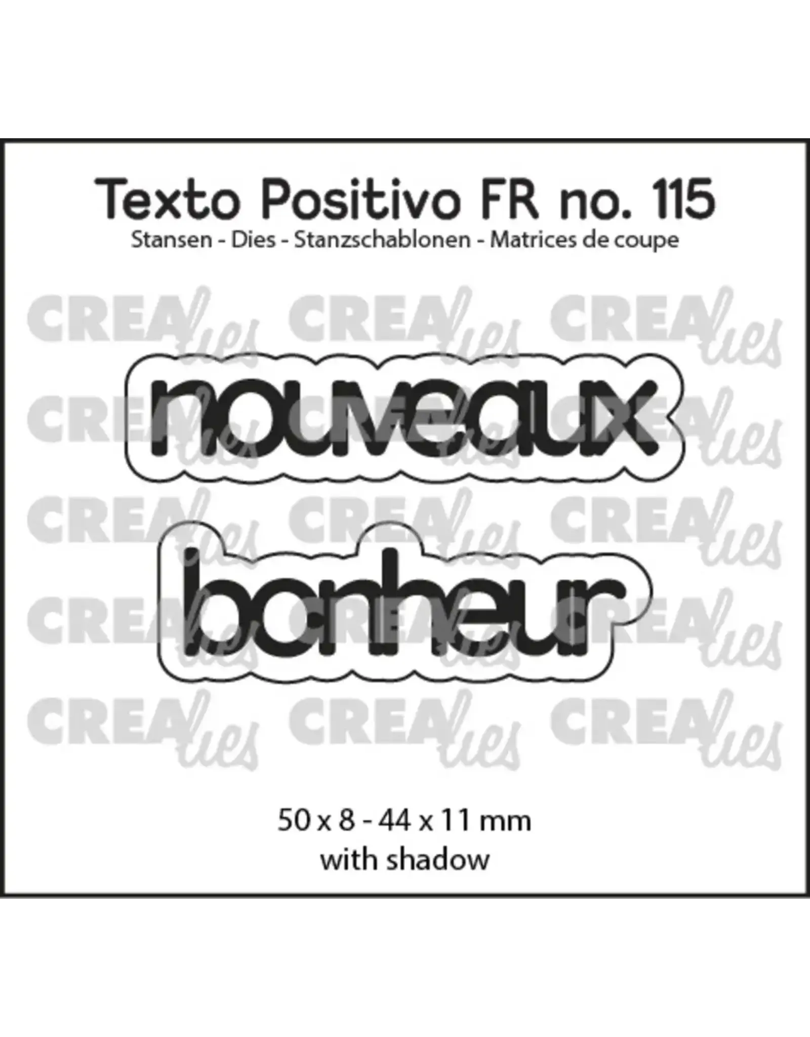 CREALIES CRAFTLINES CREALIES POSITIVE TEXT NOUVEAUX BONHEUR DIE