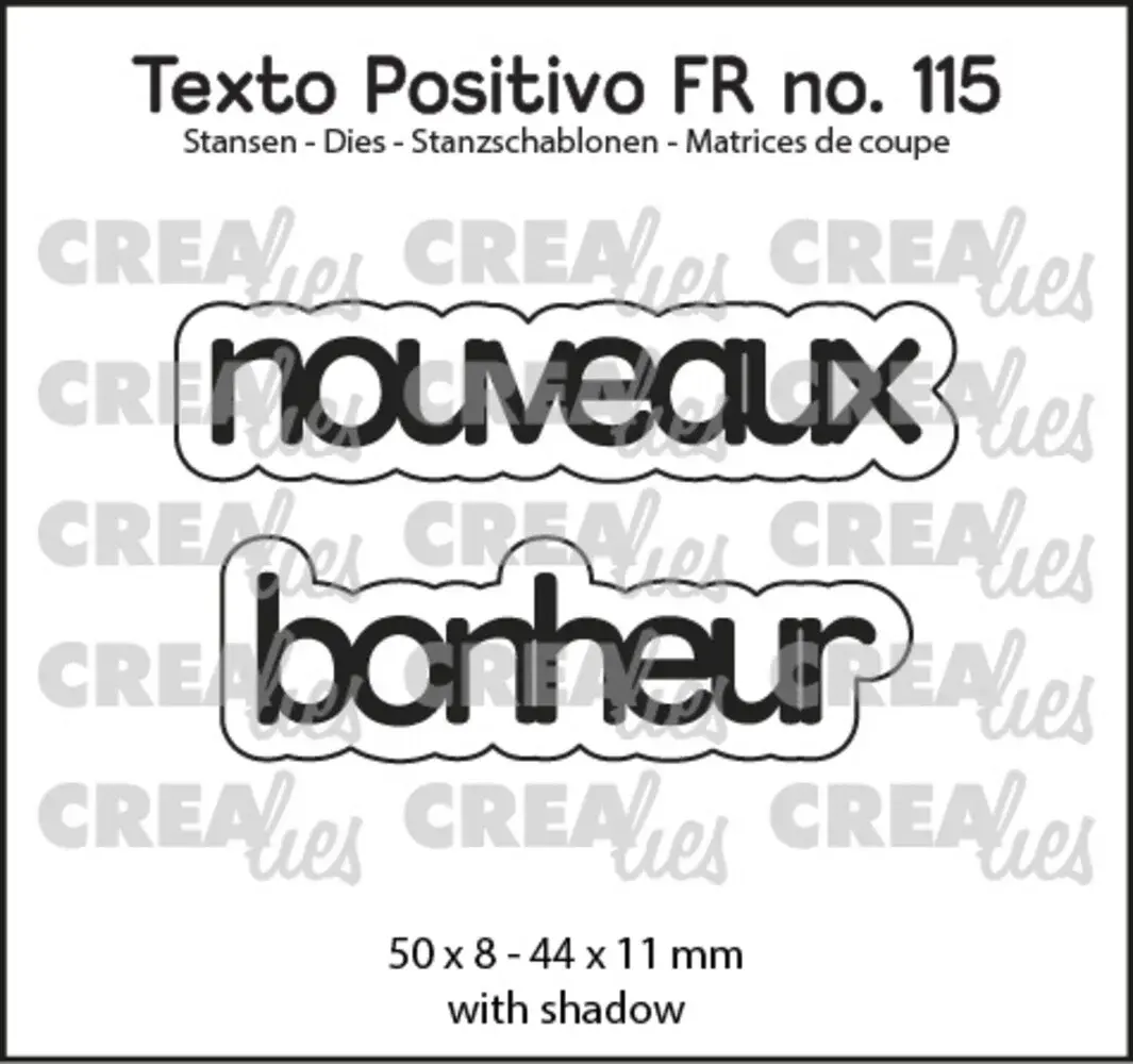 CREALIES CRAFTLINES CREALIES POSITIVE TEXT NOUVEAUX BONHEUR DIE